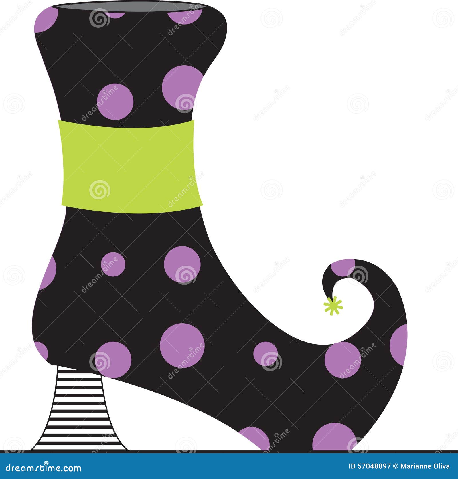 Dotted Witch Boot stock vector. Illustration of magician 57048897