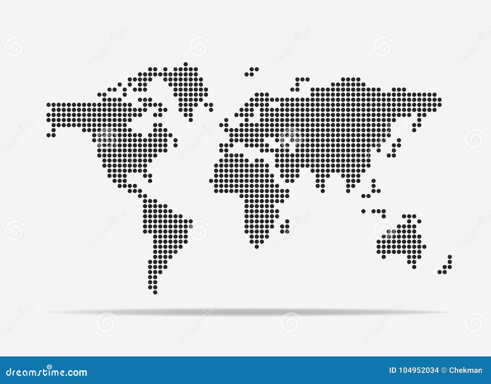 Dotted World Map Vector Illustration Stock Illustration