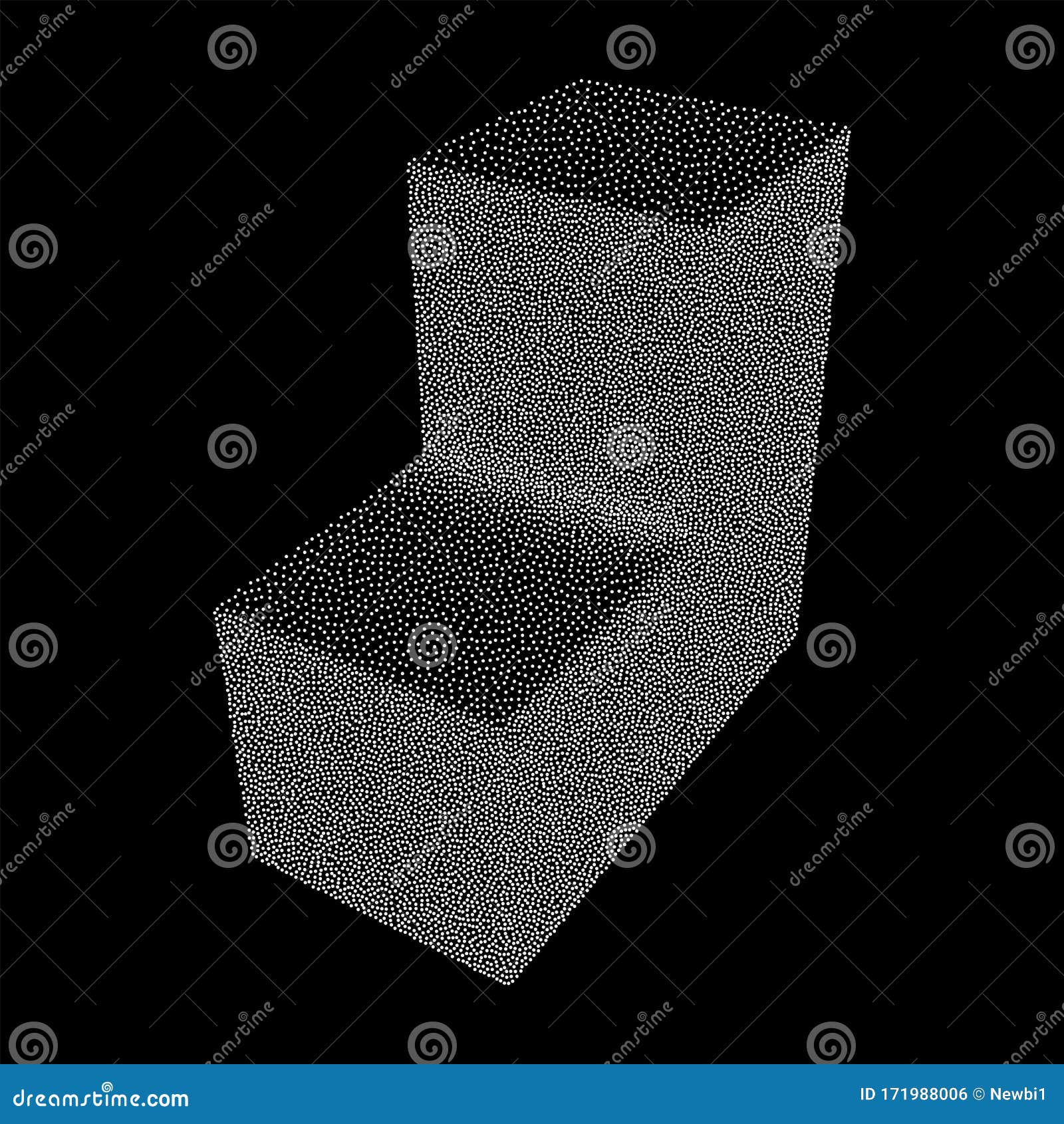 Dotwork Halftone Corner Box. Engraving Vector Illustration Stock Vector ...