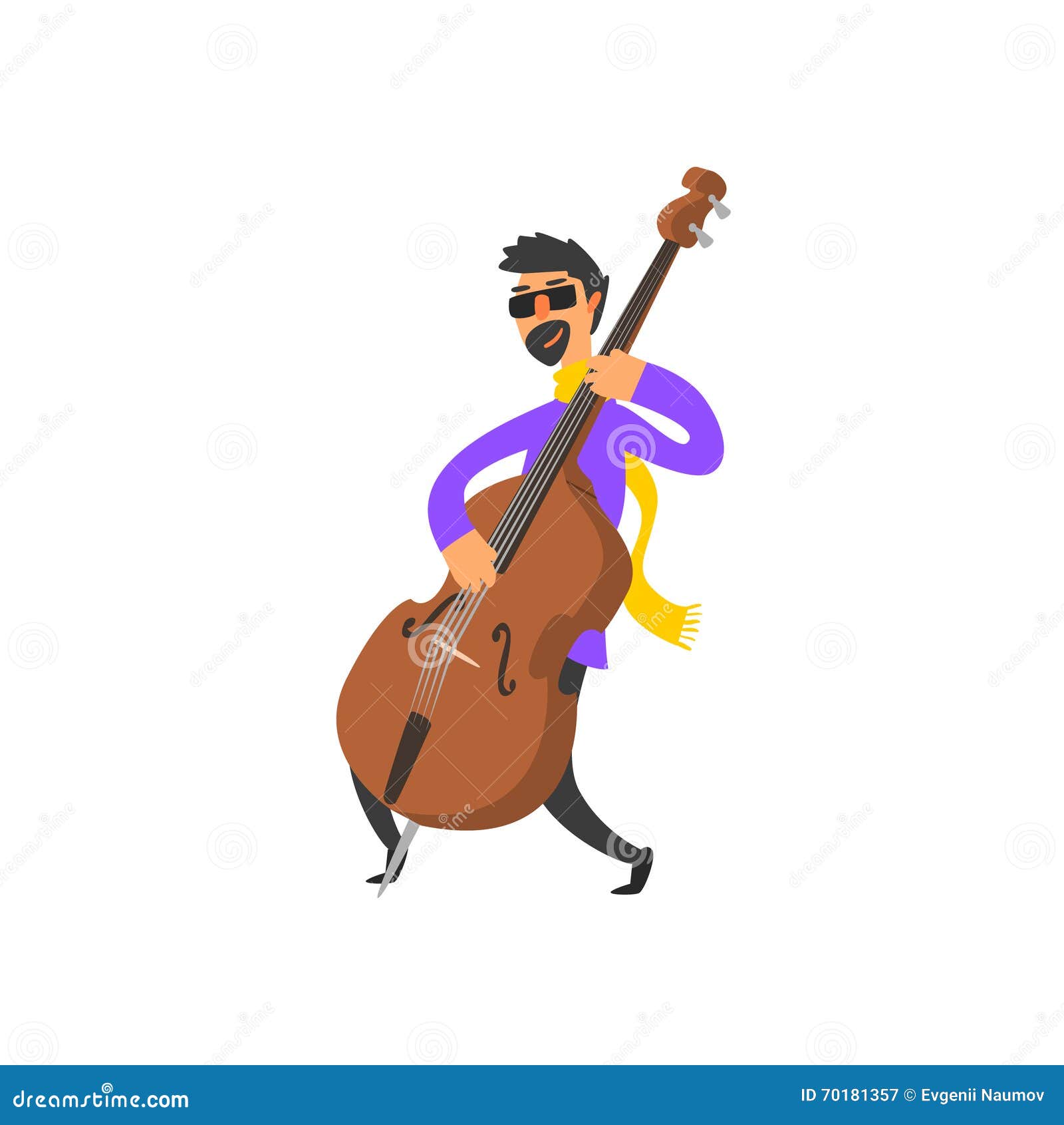 Double Bass Player Vector Illustration Illustration de Vecteur Illustration du concert, jazz