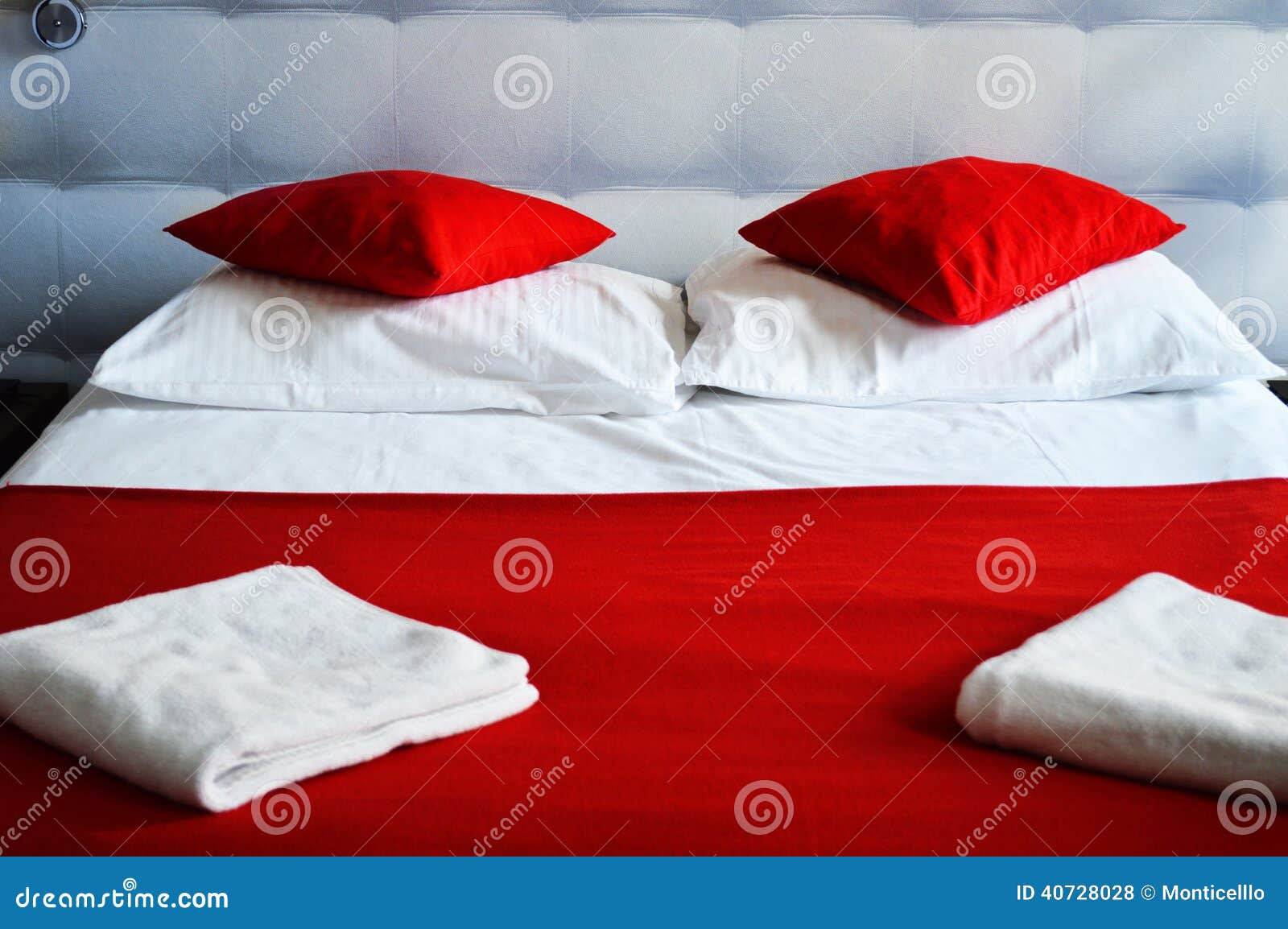 Double Bed in Hotel Room. Stock Photo Image of room