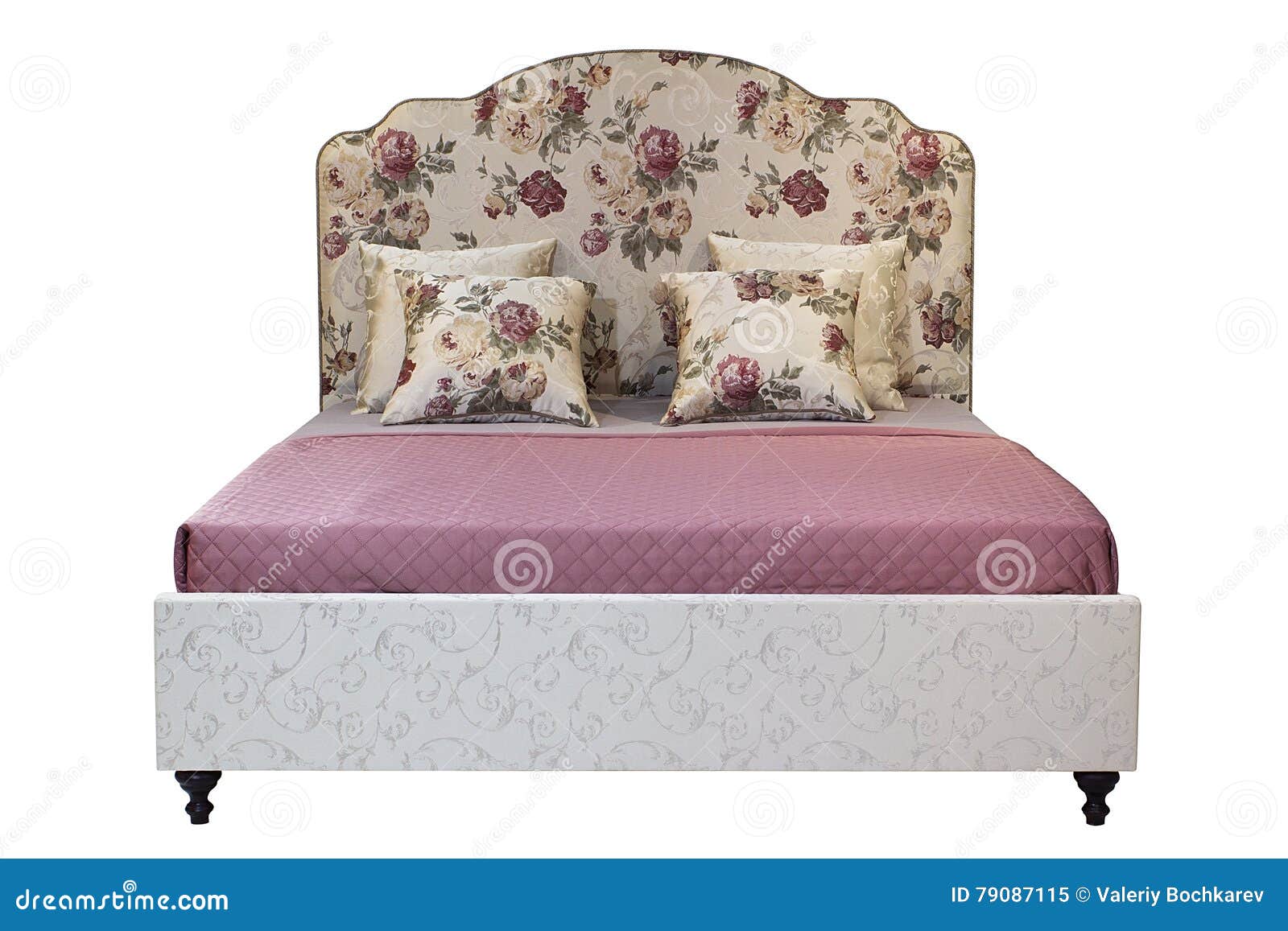 Double Bed Isolated Over White Stock Image Image of fabric, blanket