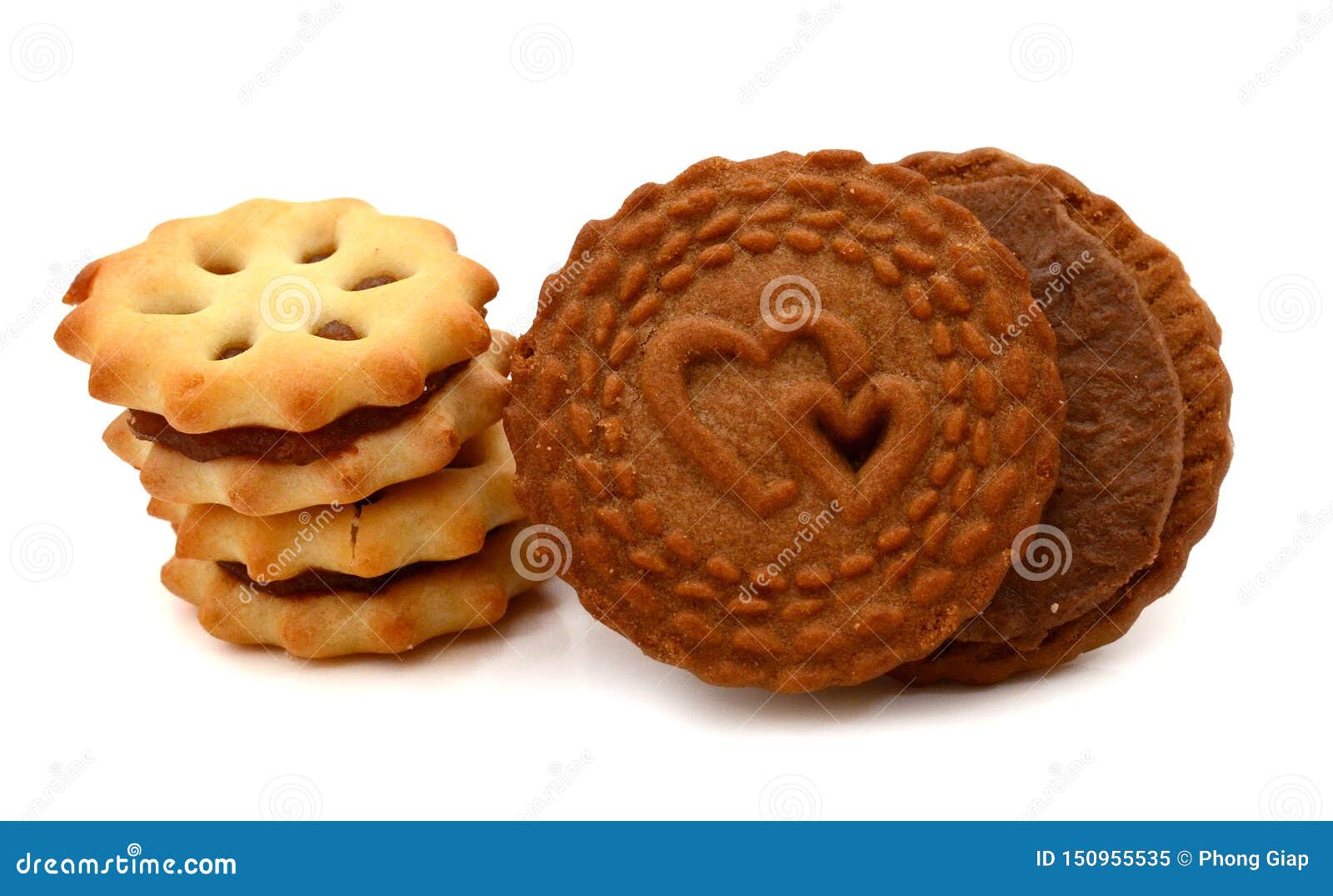 Double Biscuits with Chocolate. Stock Image Image of crunchy, dessert