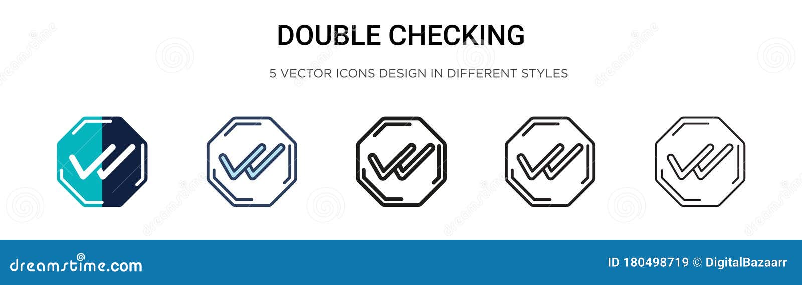 Double checking icon in different style two Vector Image