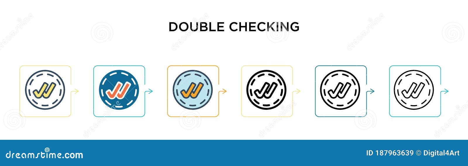 Double checking icon in different style two Vector Image