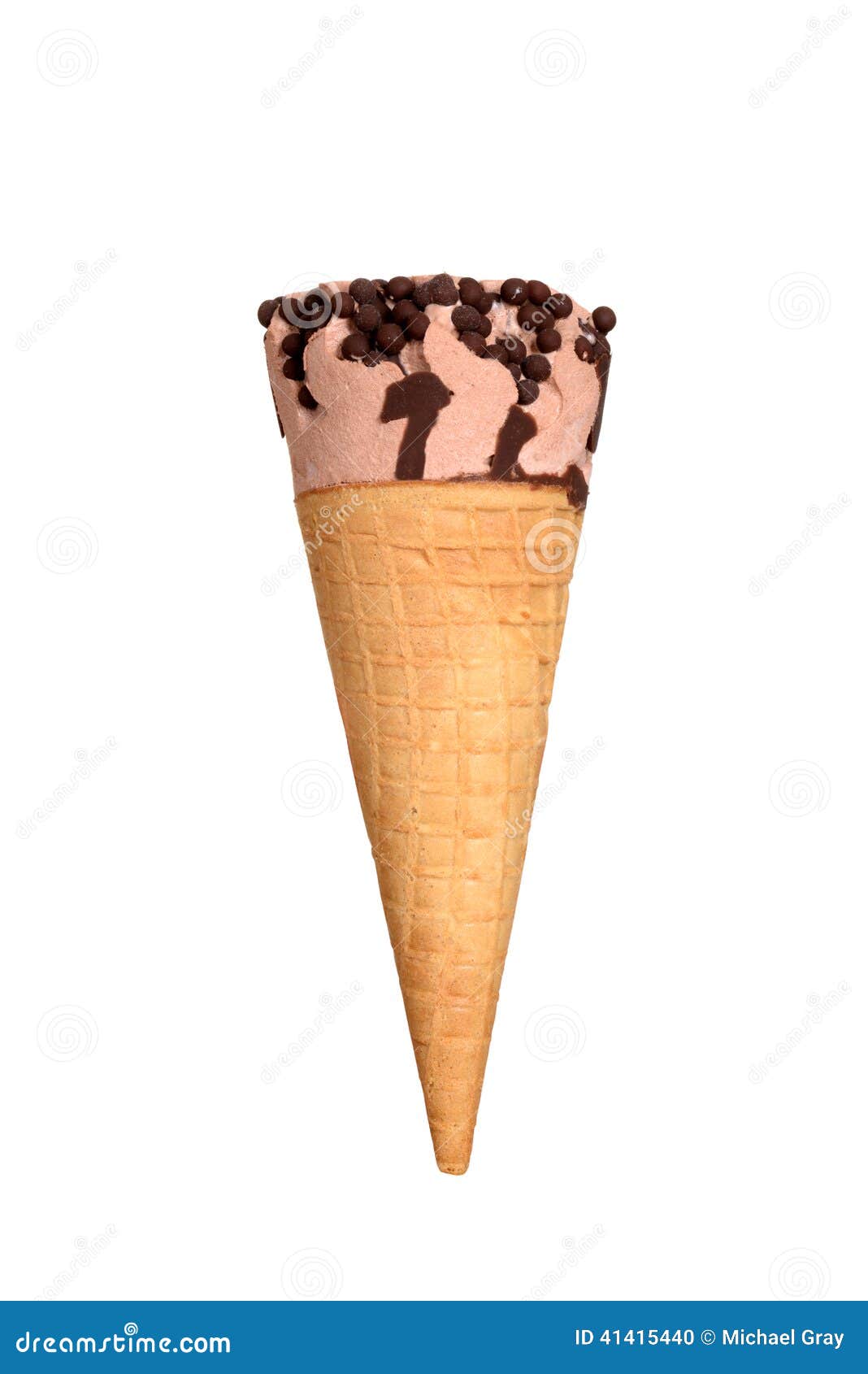 Double Chocolate Ice Cream in Sugar Cone Stock Photo Image of dairy
