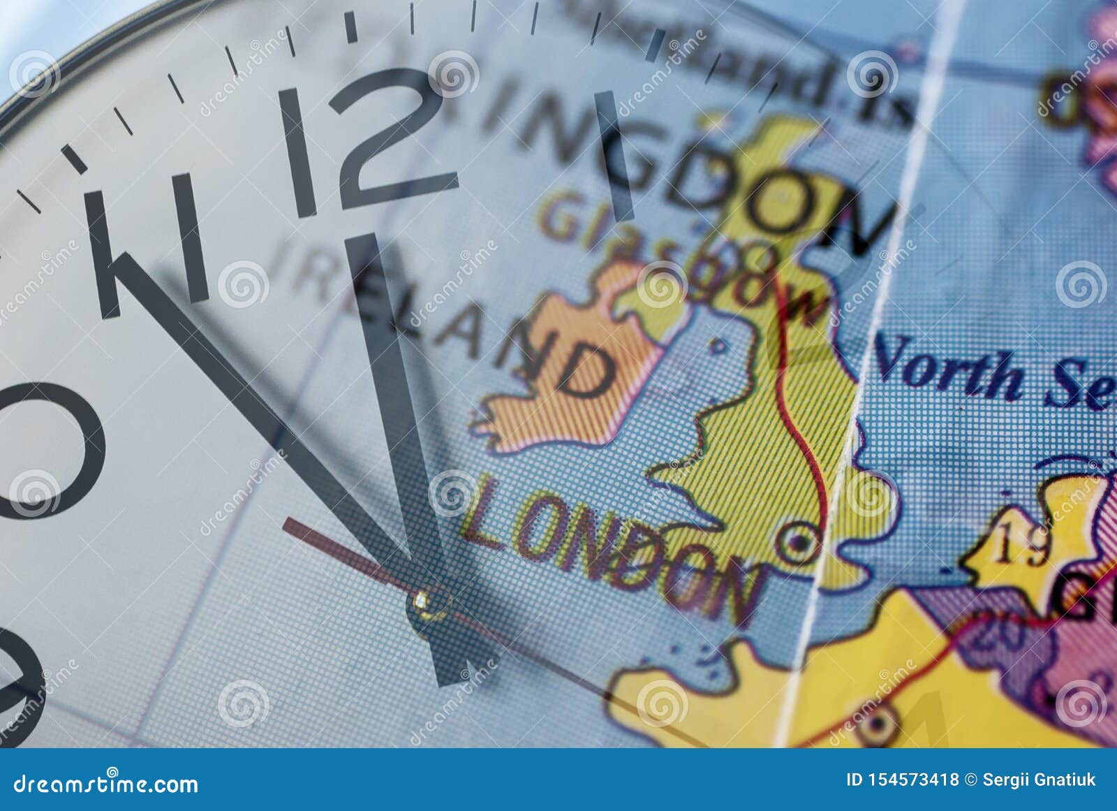 Great Britain on World Map and Clock Stock Photo Image of campaign