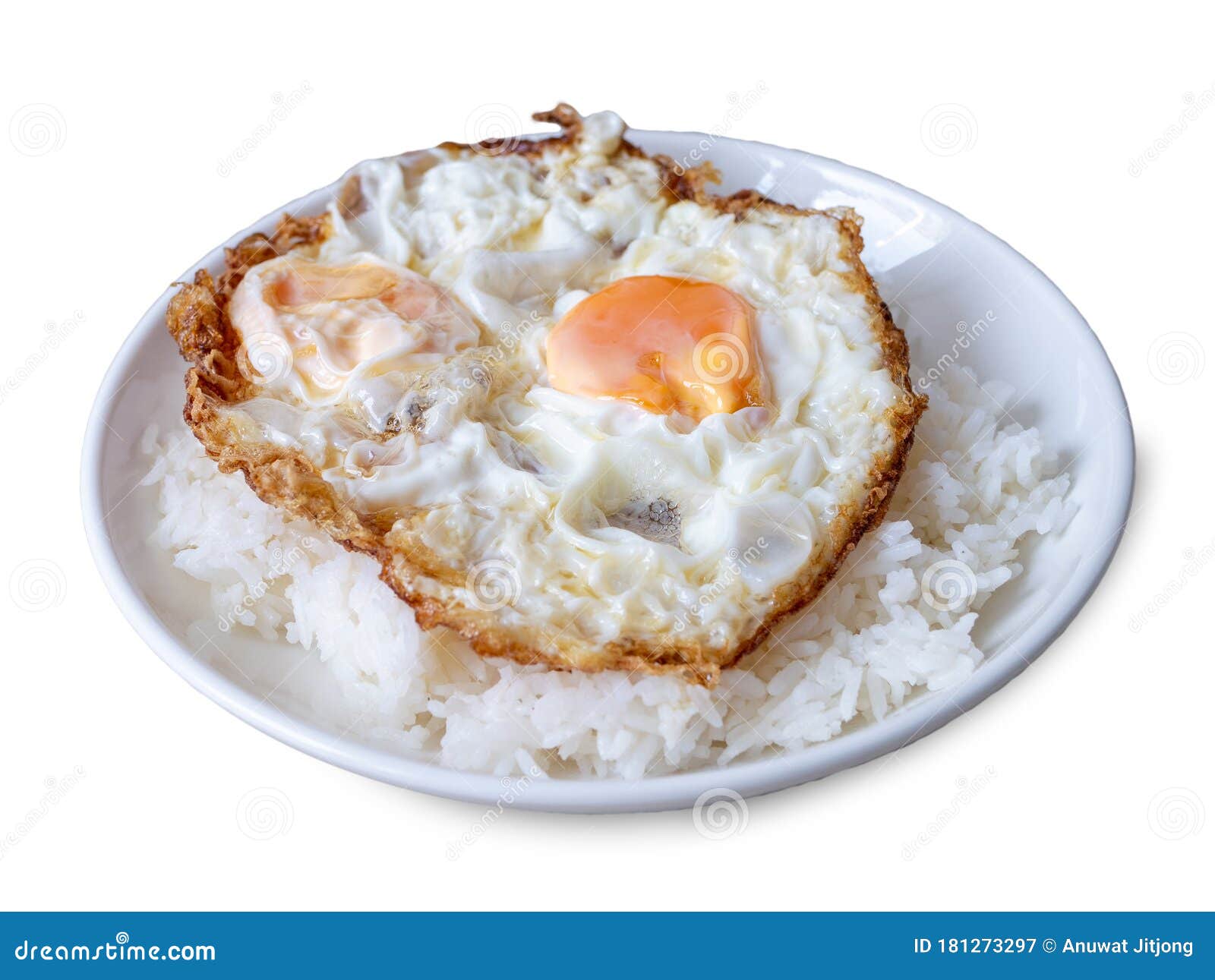 Steamed White Rice With Fried Egg