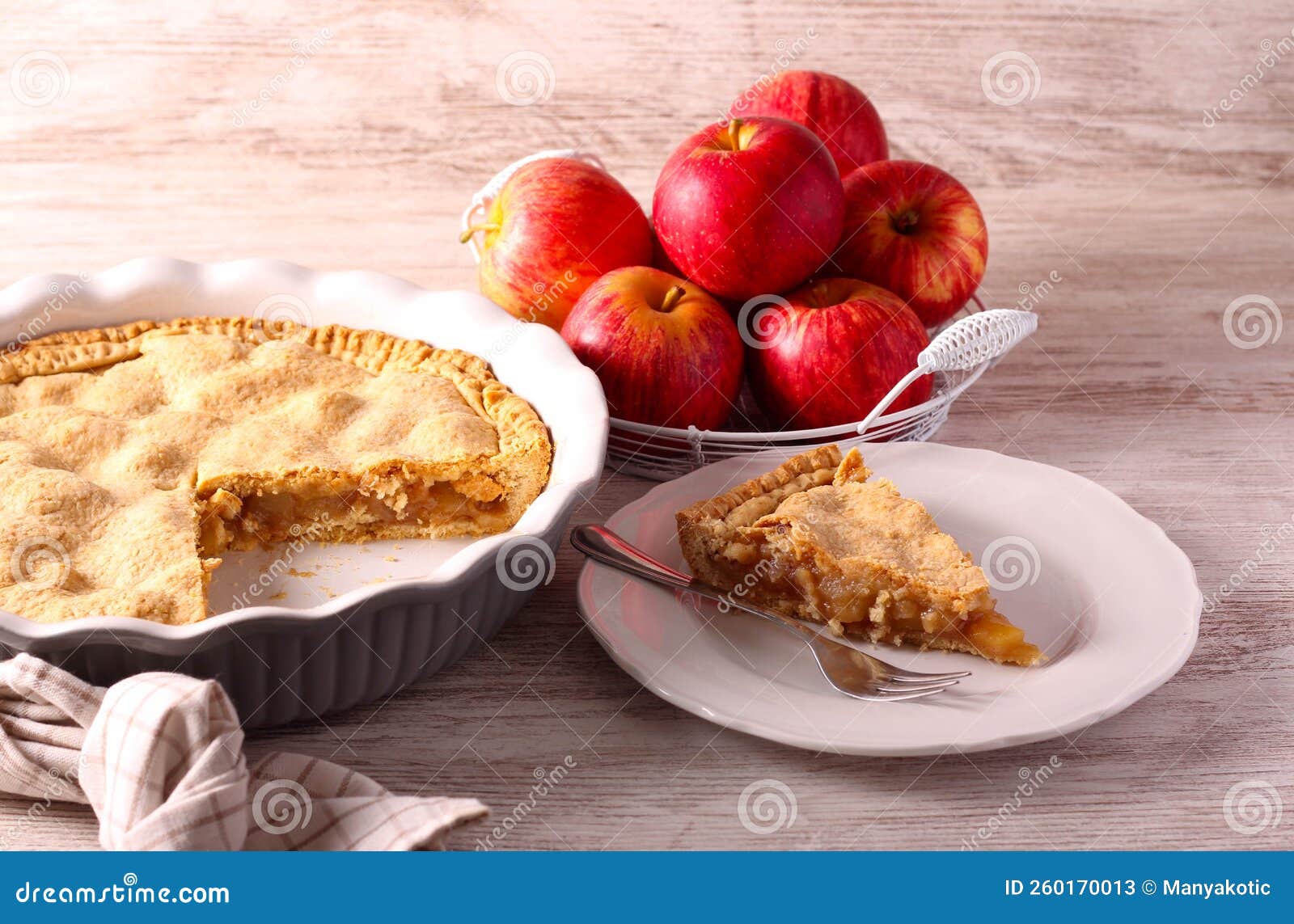 Double crust apple pie stock image. Image of slice, treat 260170013
