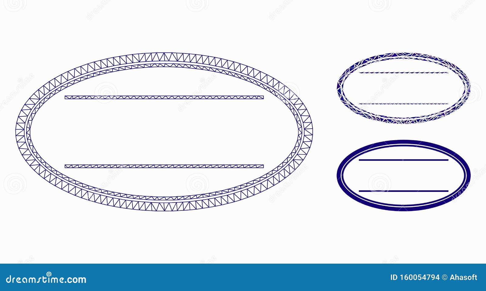 Download Double Ellipse Frame Vector Mesh Wire Frame Model And ...