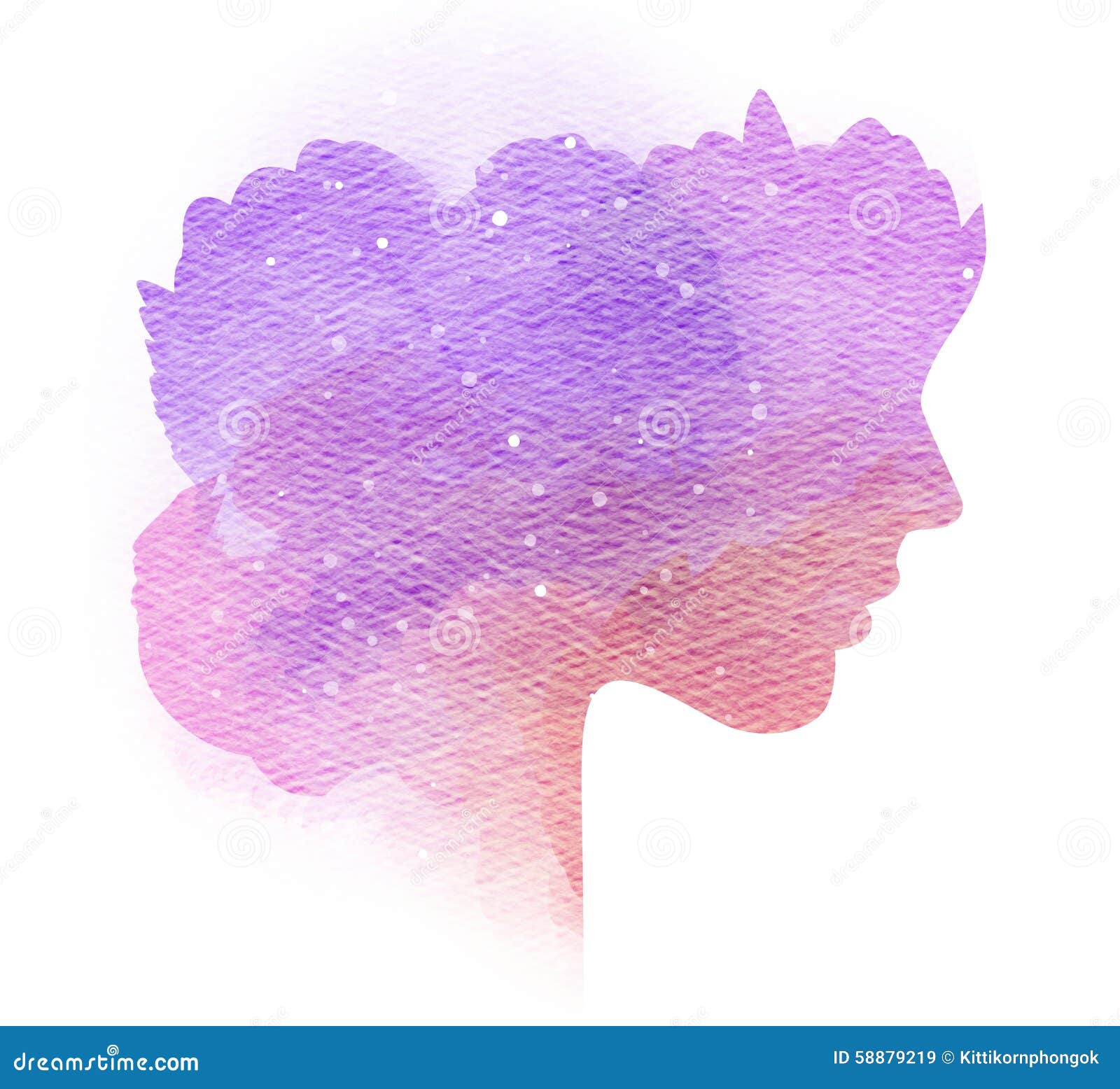 double exposure silhouette of woman with splashed water color.