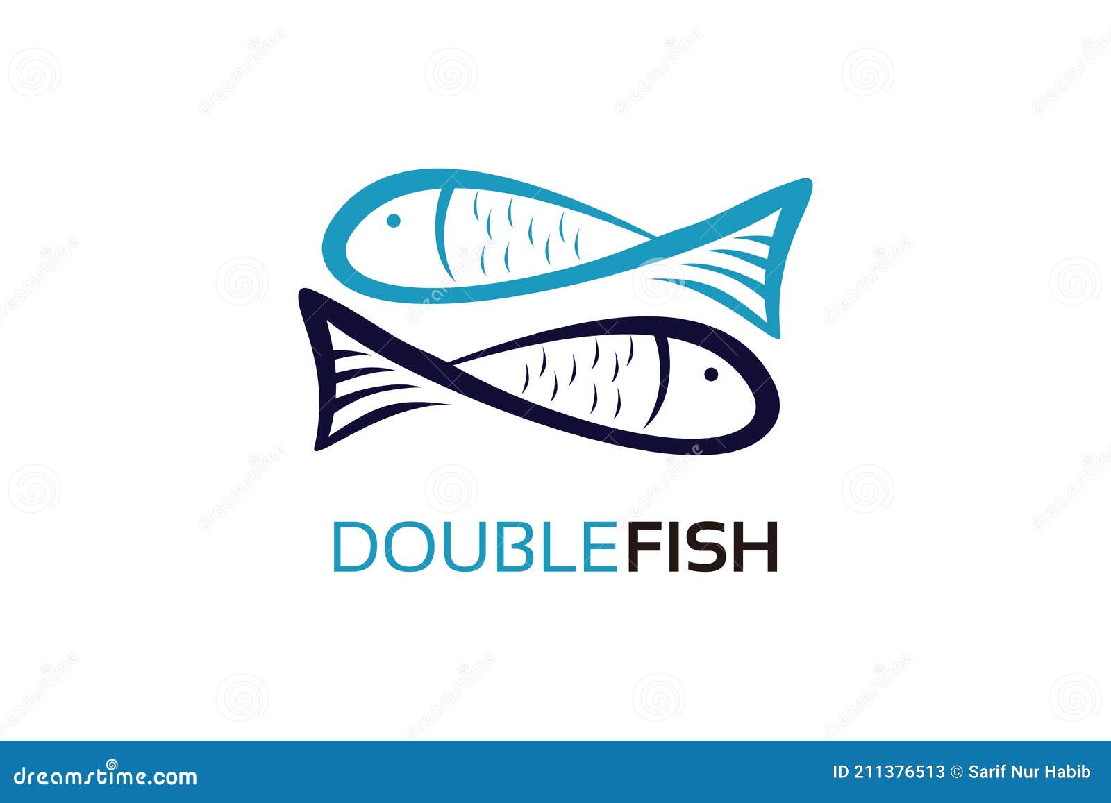 Double Fish Logo Design Template Stock Vector - Illustration of line,  company: 211376513