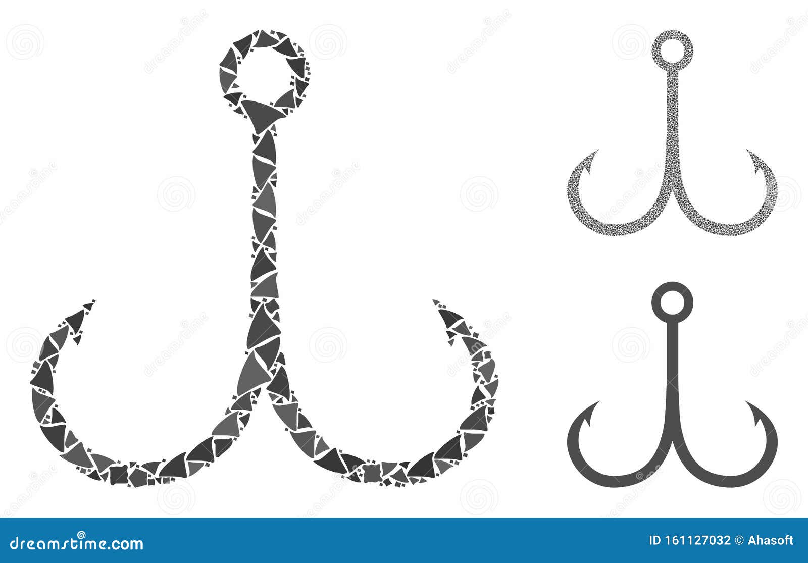 Download Double Fishing Hook Composition Icon Of Tuberous Elements ...