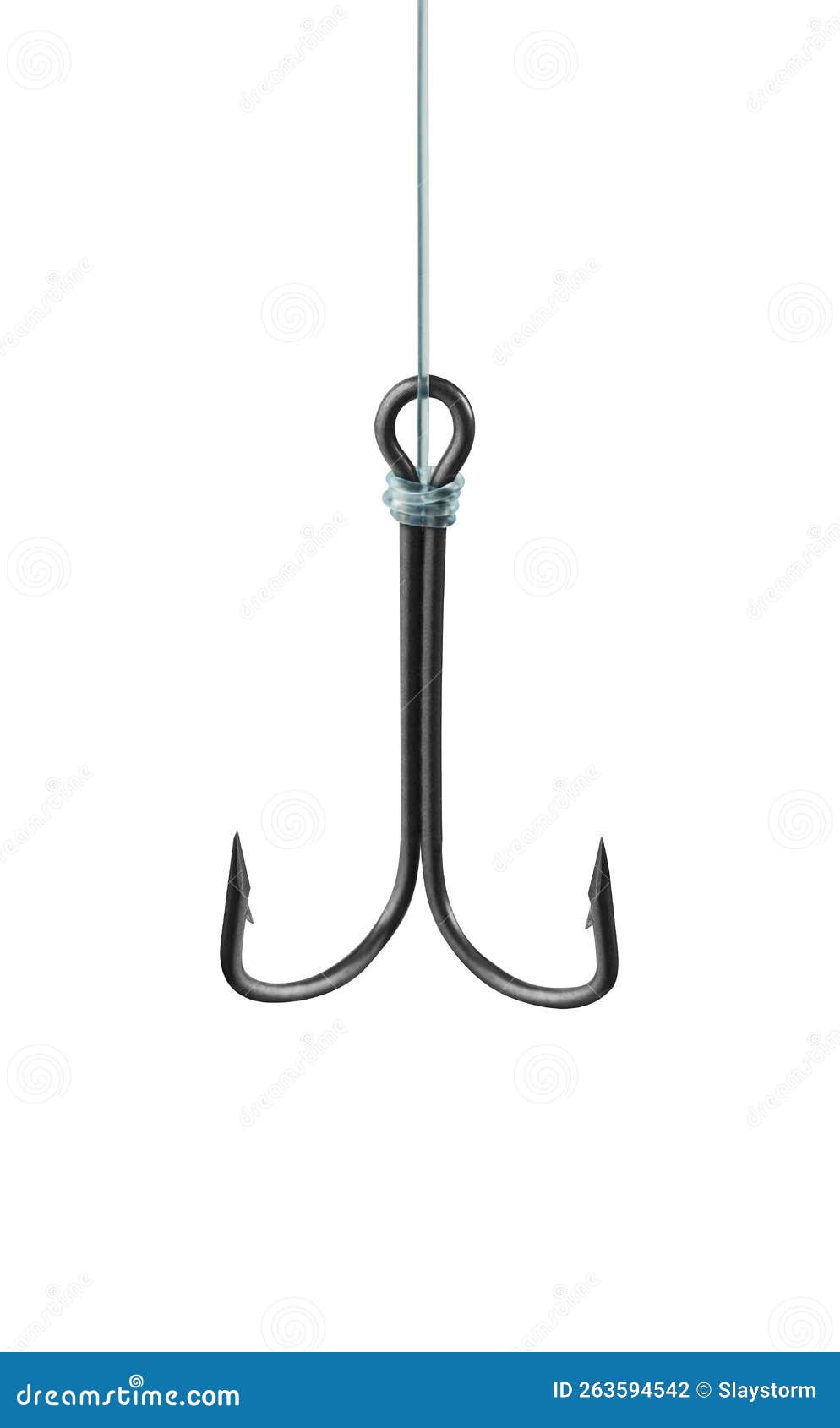 Double Fishing Hook on a White Background. Fishing Stock Photo - Image of  object, eyelet: 263594542