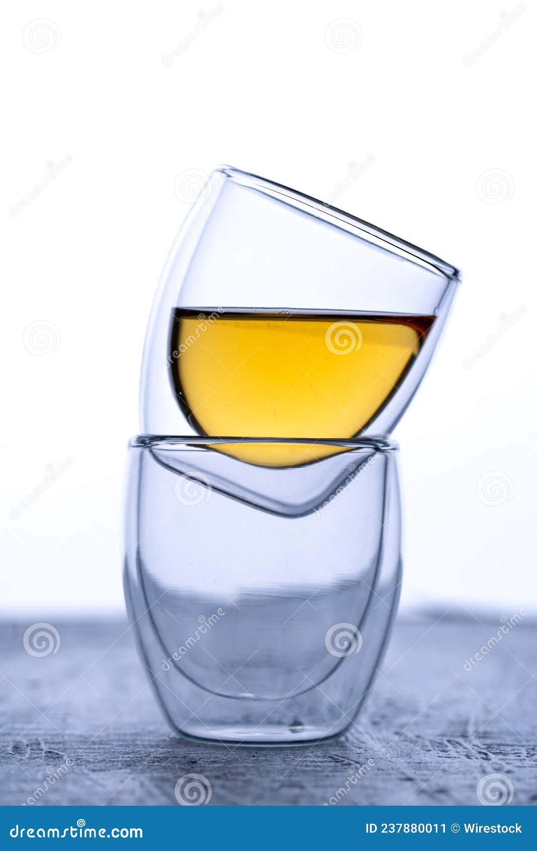 Vertical Shot of the Double Glass Espresso Cups Stock Image Image of