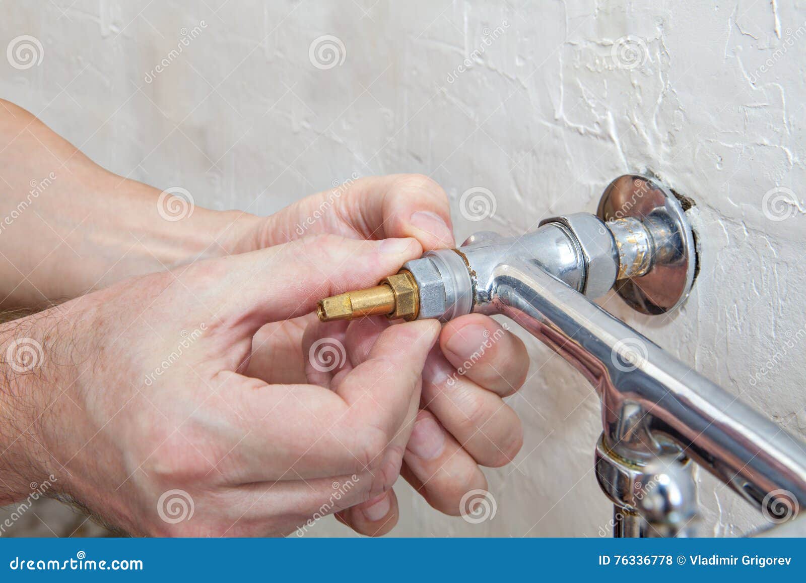 Double Handle Kitchen Faucet Repair Plumber Hands Replacing Va