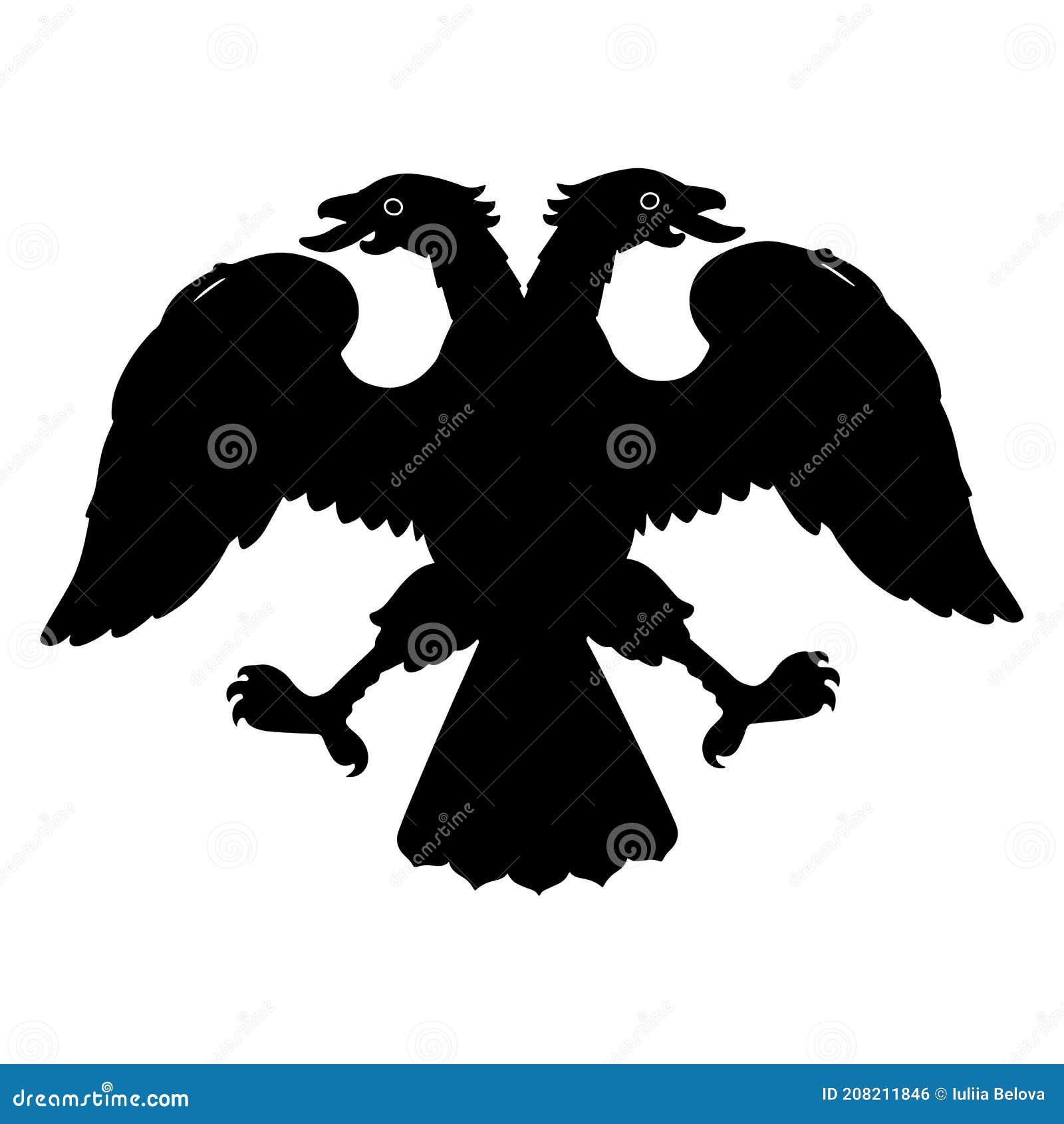 Double-headed Eagle with Spread Wings. Emblem, Symbol Stock Vector -  Illustration of emblem, drawing: 208211846