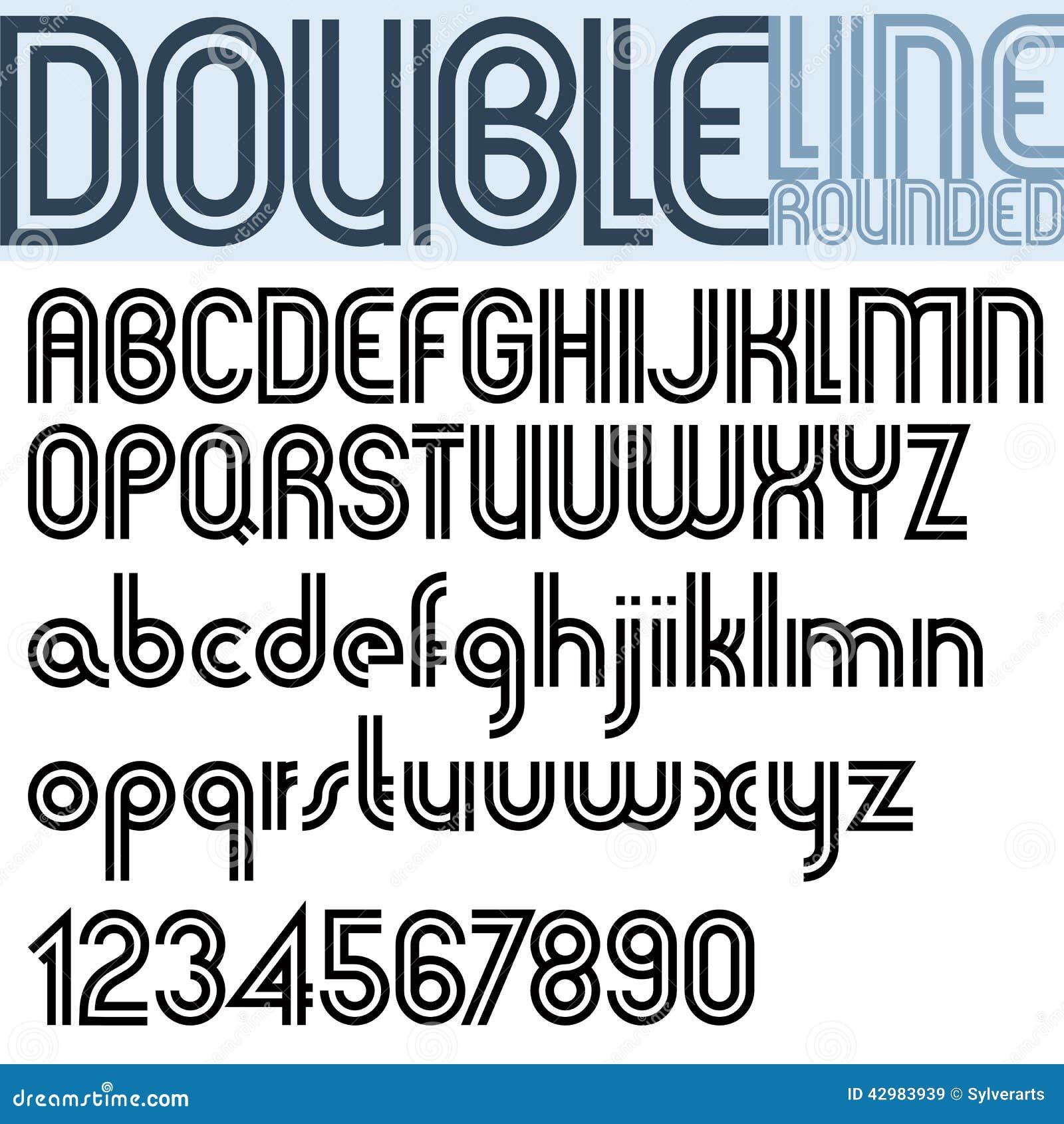 Double Line Letter Fonts and Styles