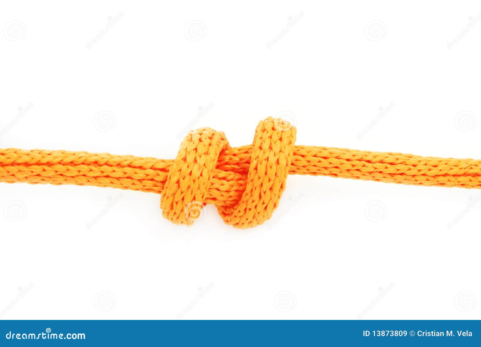 Double Overhand Stopper Knot Stock Image - Image of hold, orange