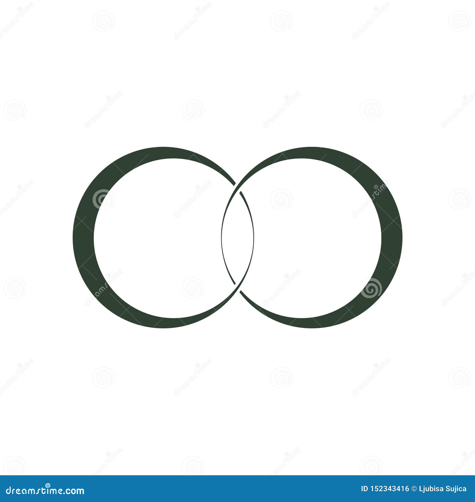 Premium Vector | Ring logo black and white elements outline on a white  background