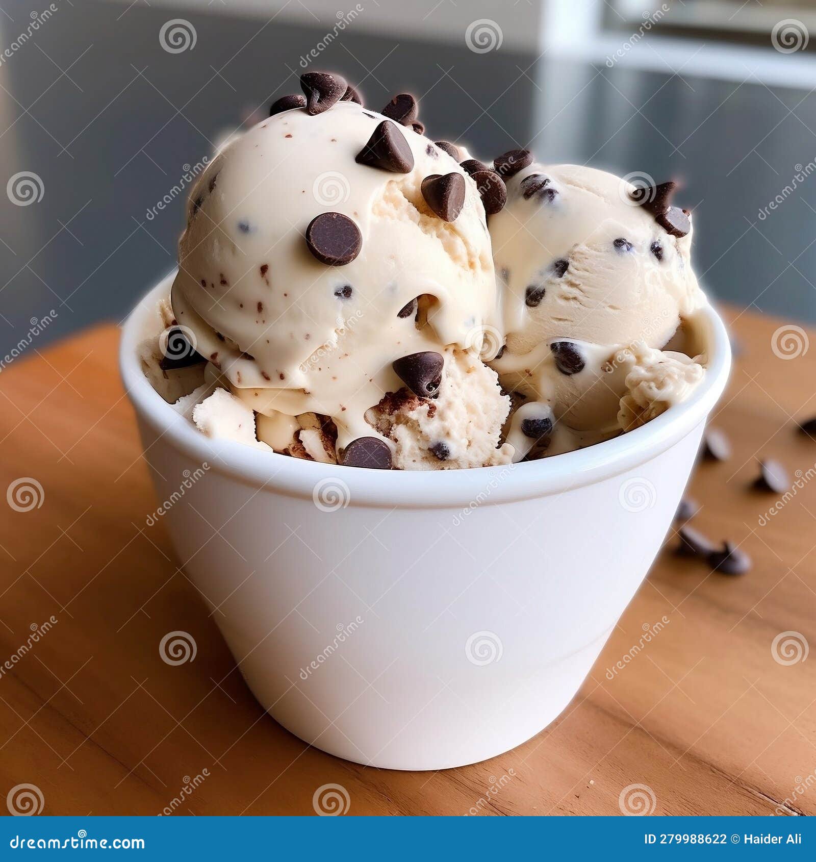 Double Scoop Ice Cream in a Cup with Chocolate Chip Toppings