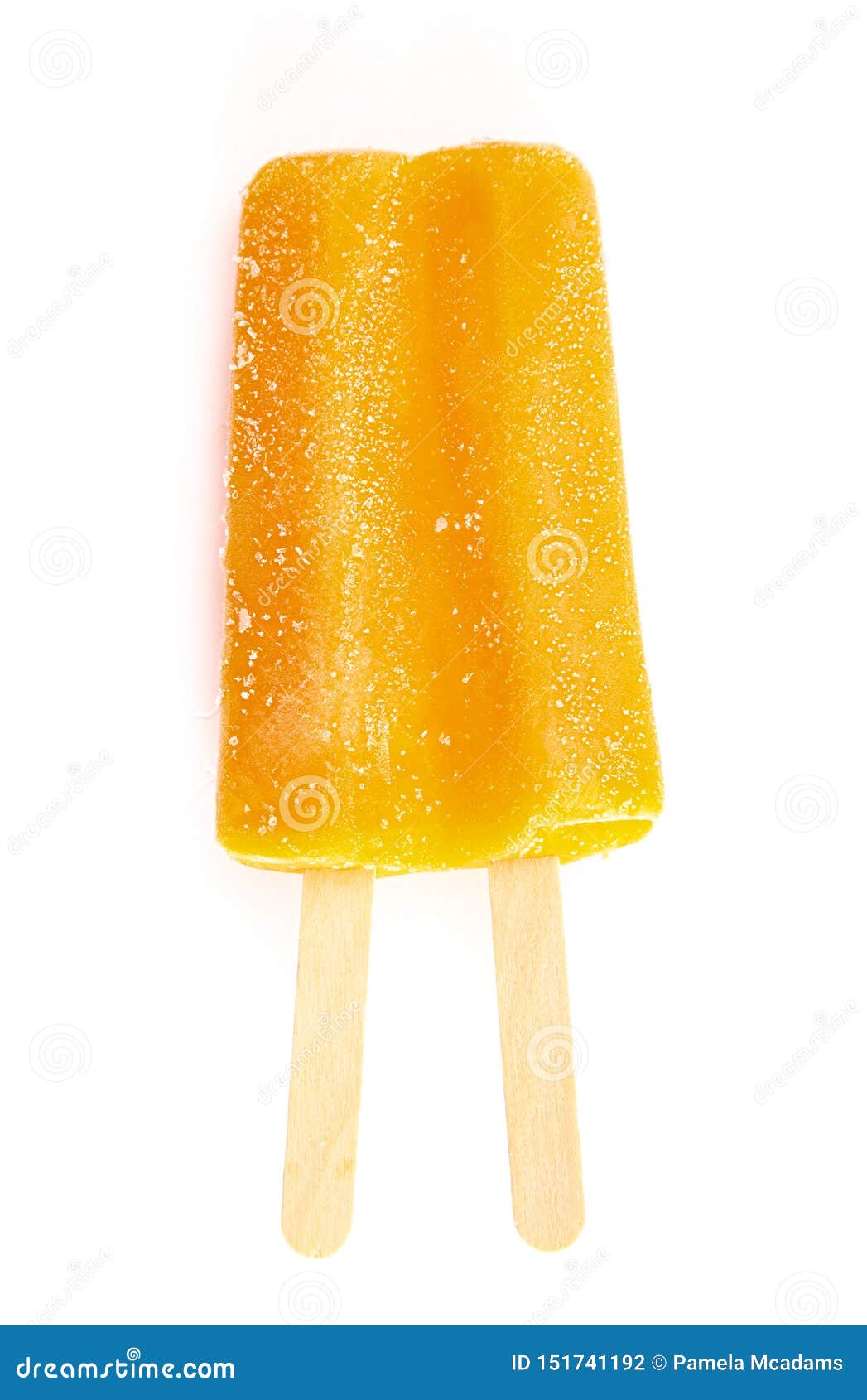 Double Stick Popsicle Isolated on a White Background Stock Photo