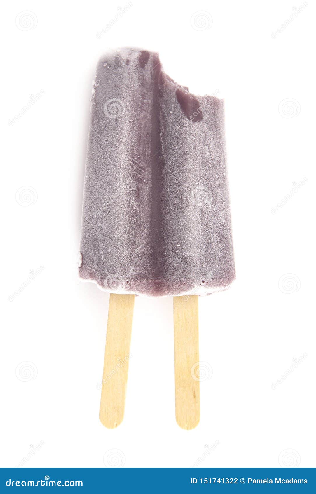 Double Stick Popsicle Isolated on a White Background Stock Photo