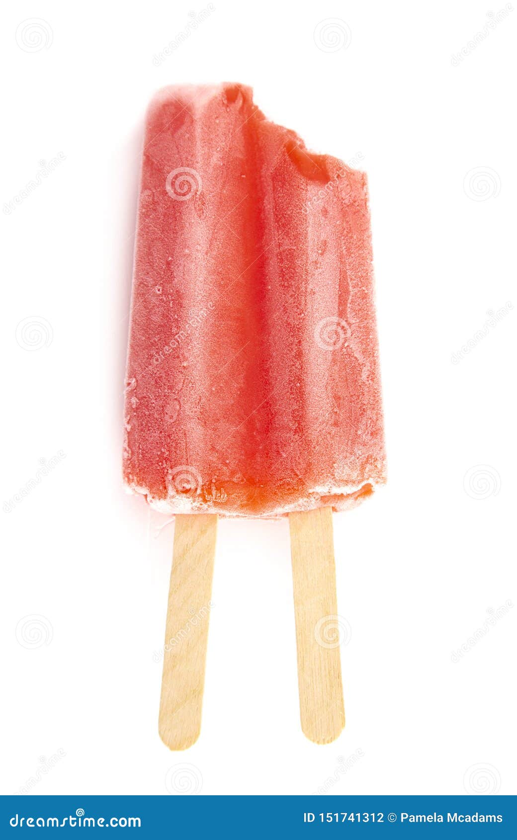Double Stick Popsicle Isolated on a White Background Stock Photo