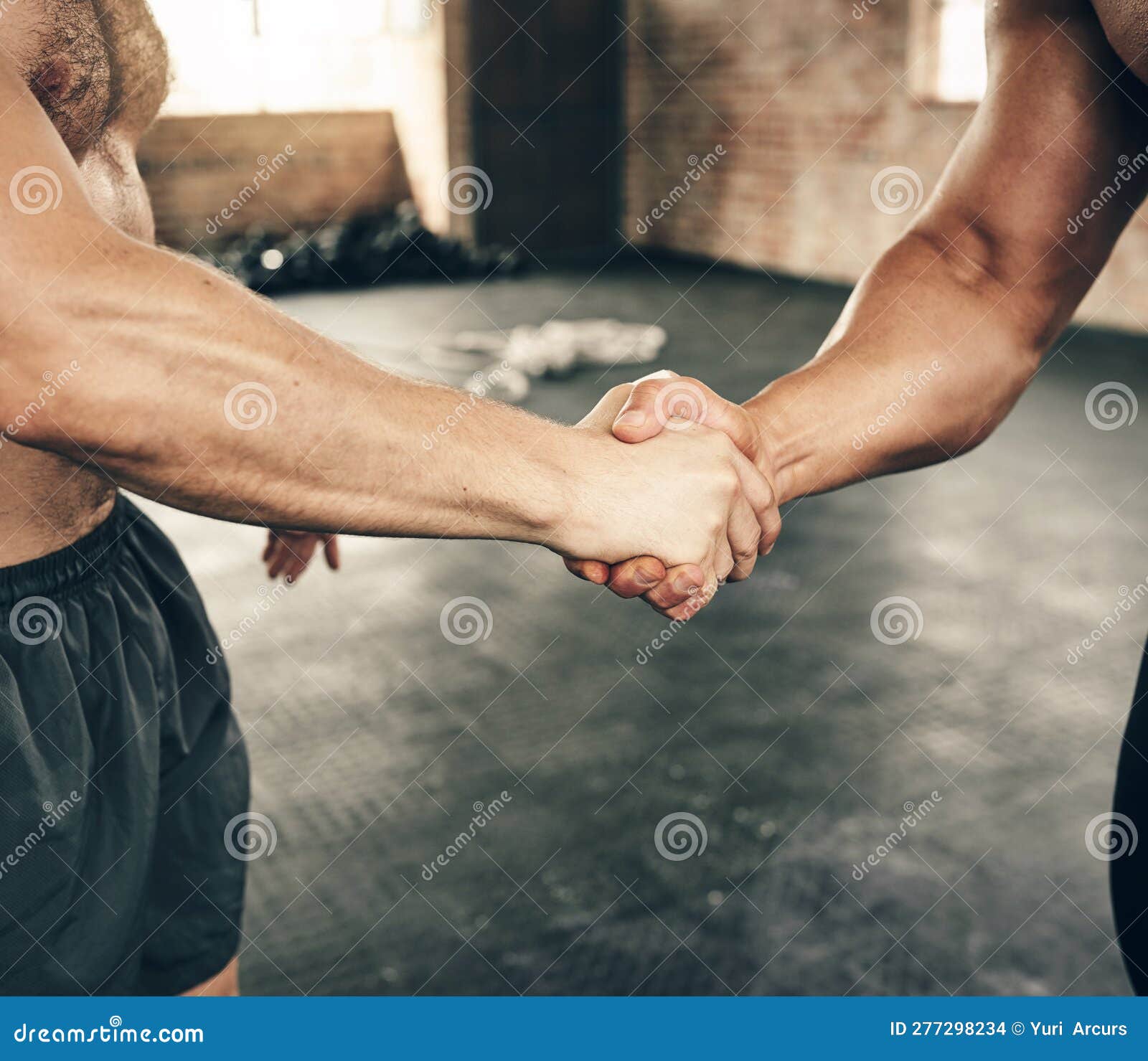Double the Strength. Two Unrecognizable Men Greeting Each Other with a