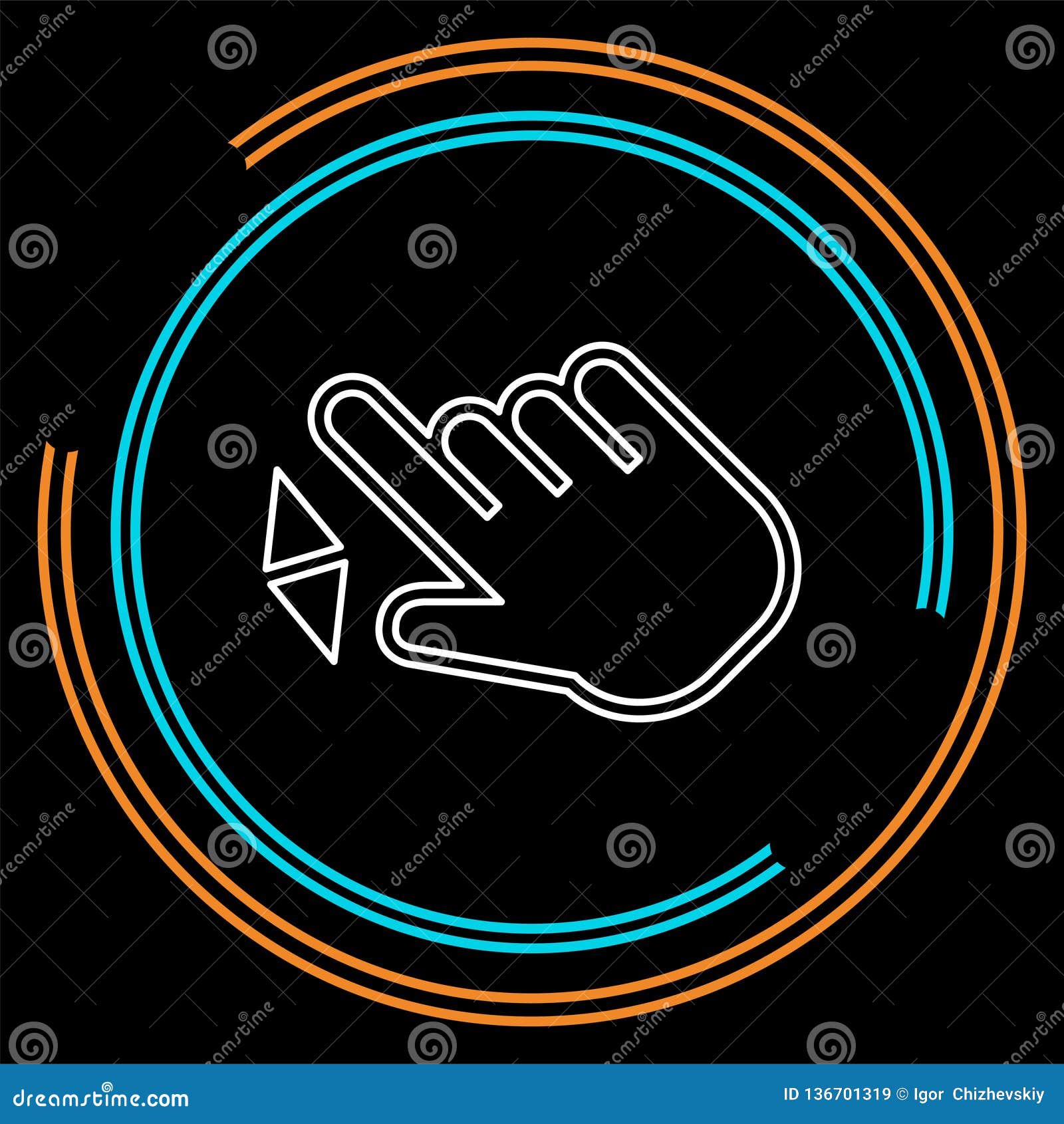 Double Tap Finger Pointer Icon Stock Vector Illustration of black