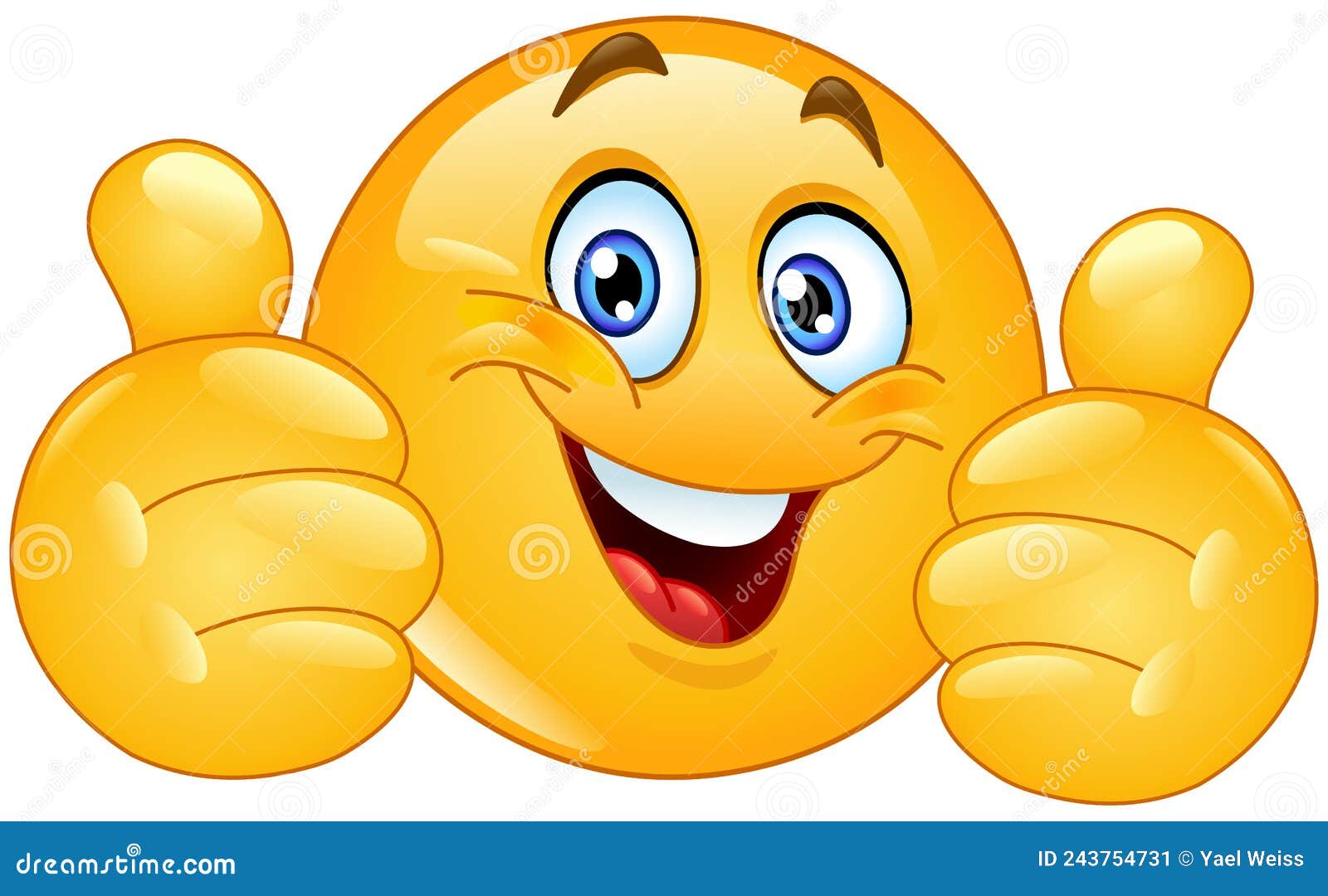 Double Thumbs Up Emoticon Stock Vector. Illustration Of Gesture - 243754731