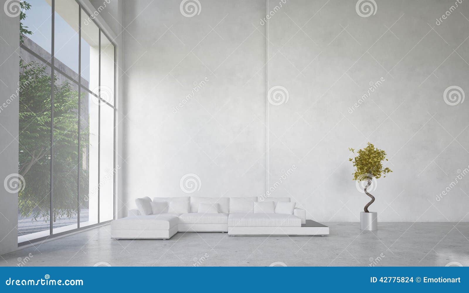 Double Spacious Living Room Interior Stock Illustration - Illustration of plate: