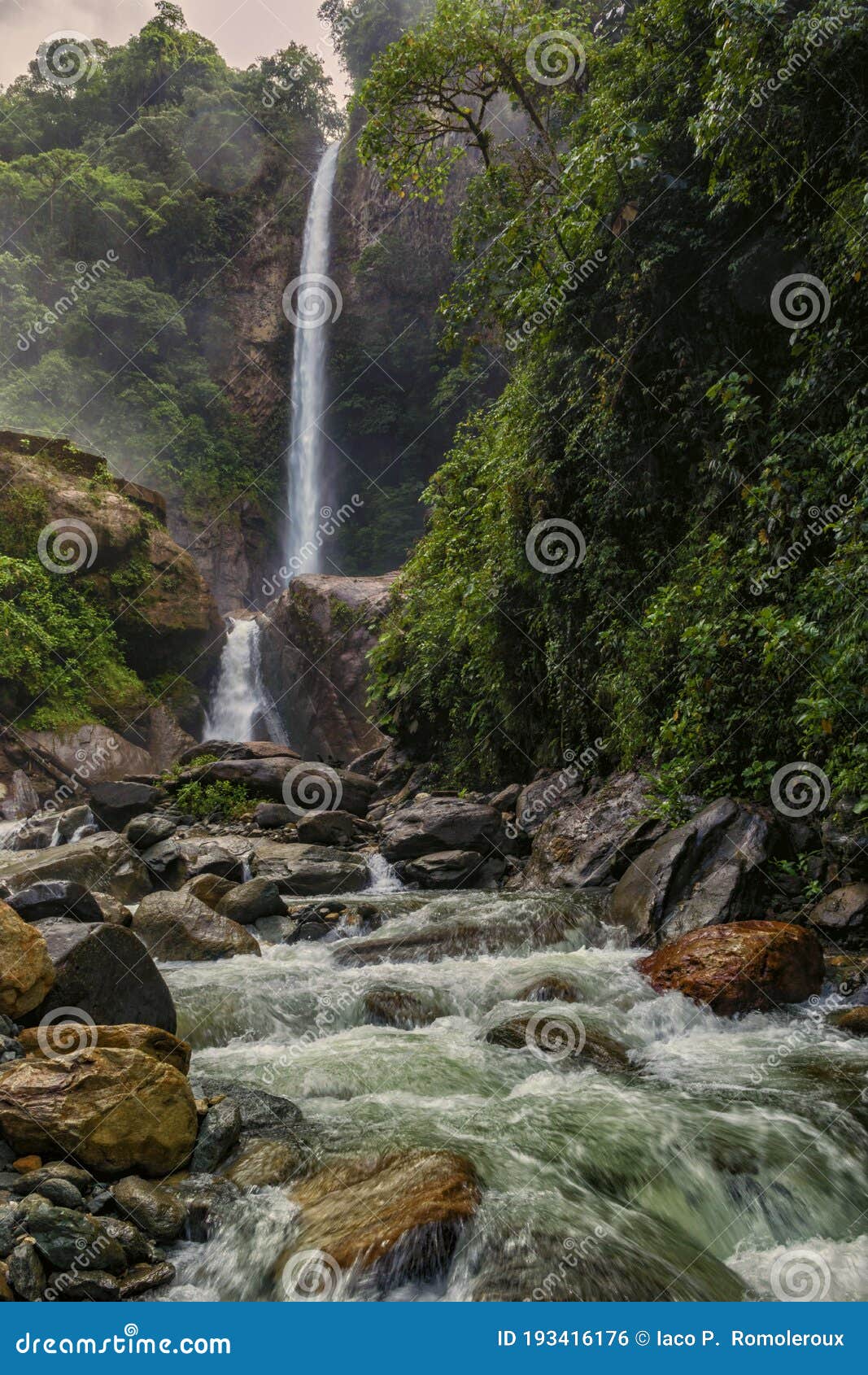 machay waterfall in a clearly morning.