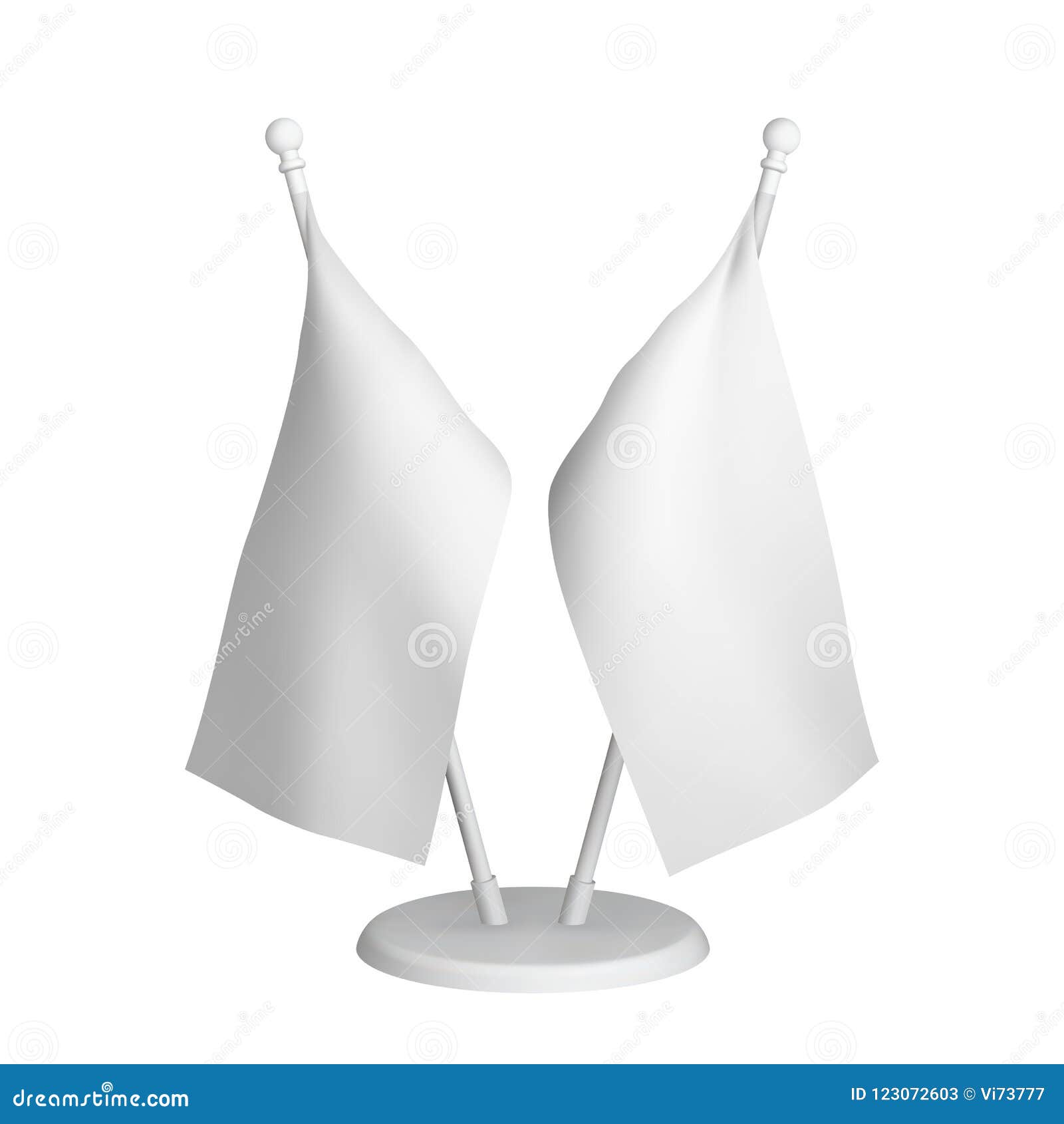 Download Double White Desk Flag Mockup. Blank Vector Template. Stock Vector - Illustration of mini, empty ...