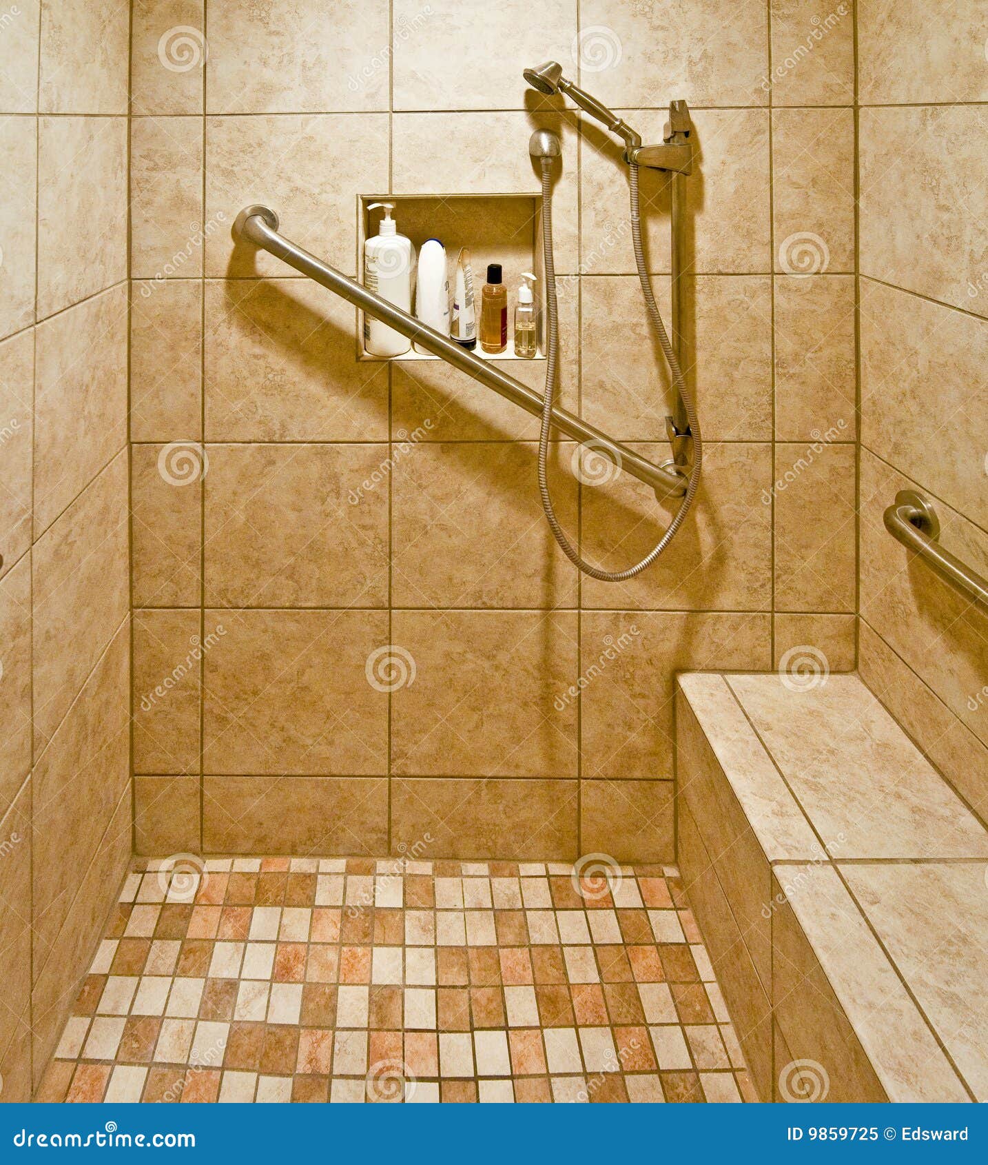 Douche Accessible D'handicap Image stock Image du accessible