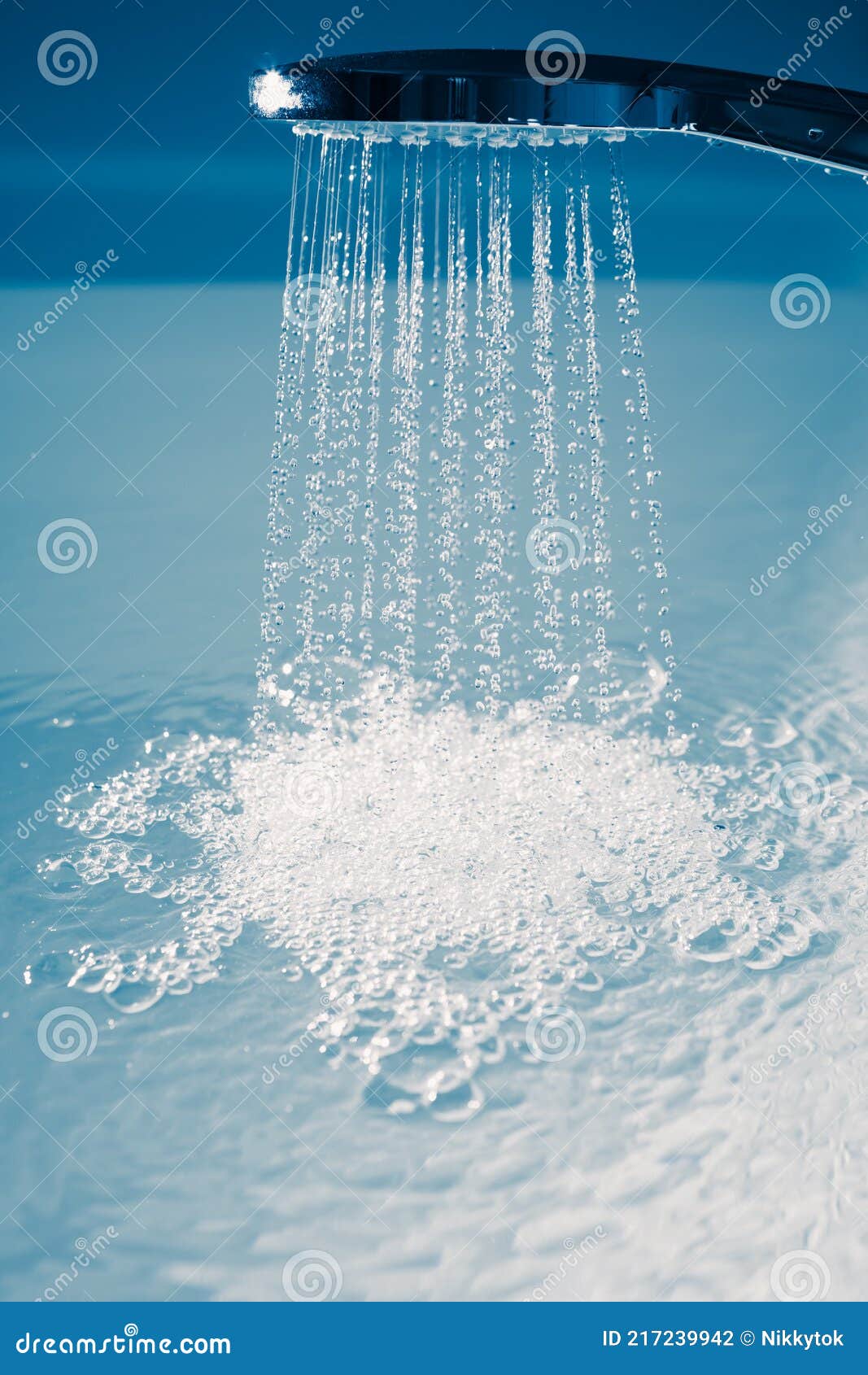Douche Filling a Bathtub with Water Stream Stock Photo Image of