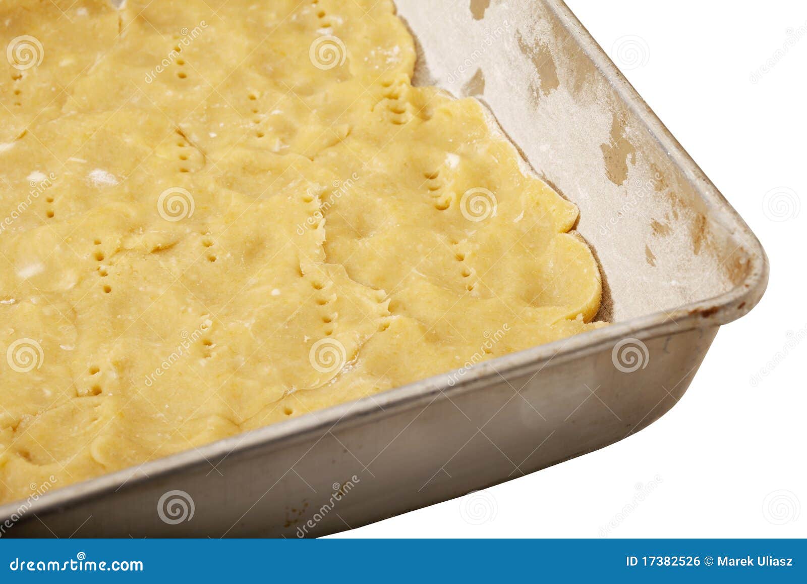 Dough in baking tray stock photo. Image of metal, isolated 17382526