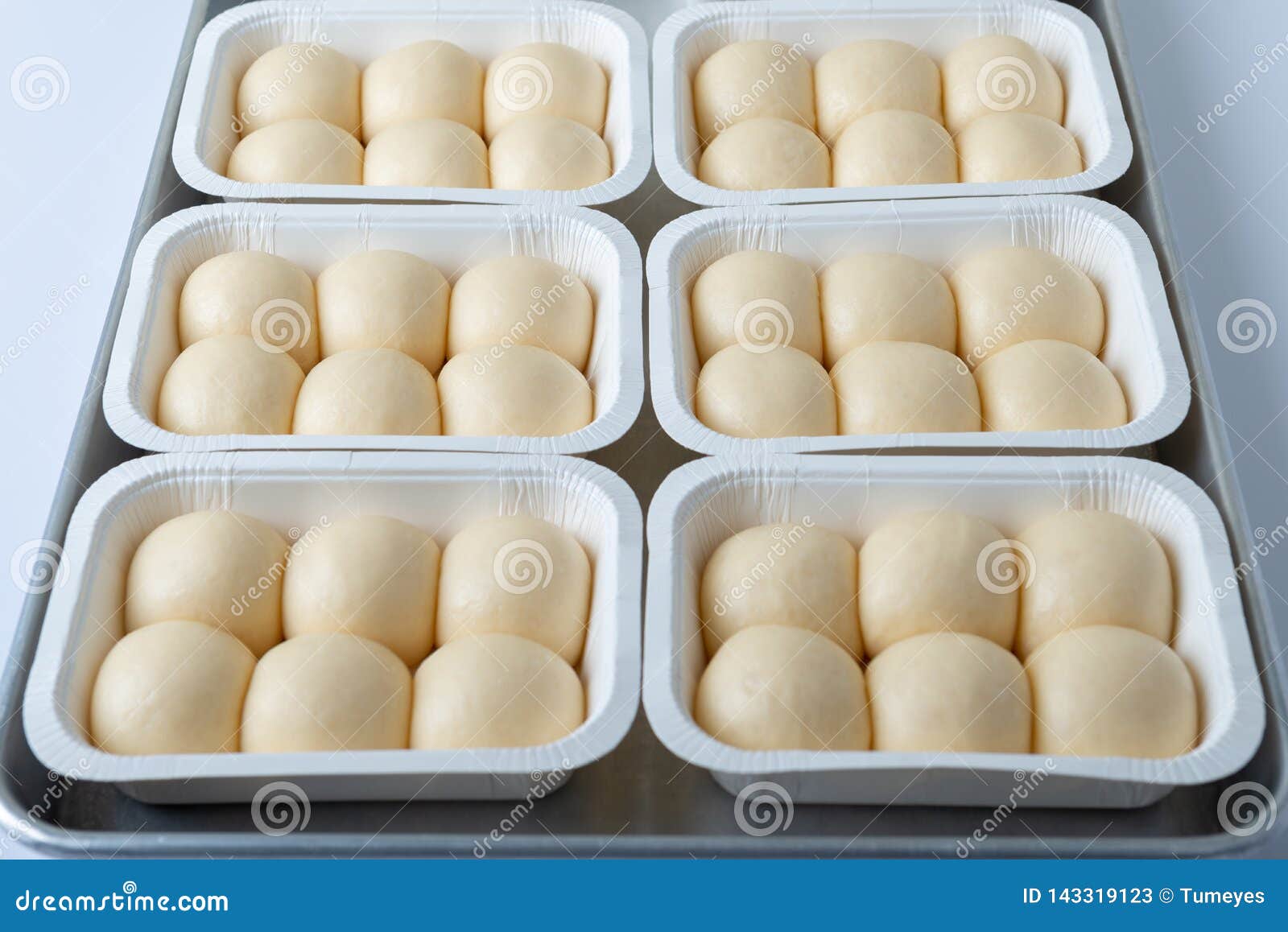 The Dough Bread on White Paper Tray Stock Image Image of background