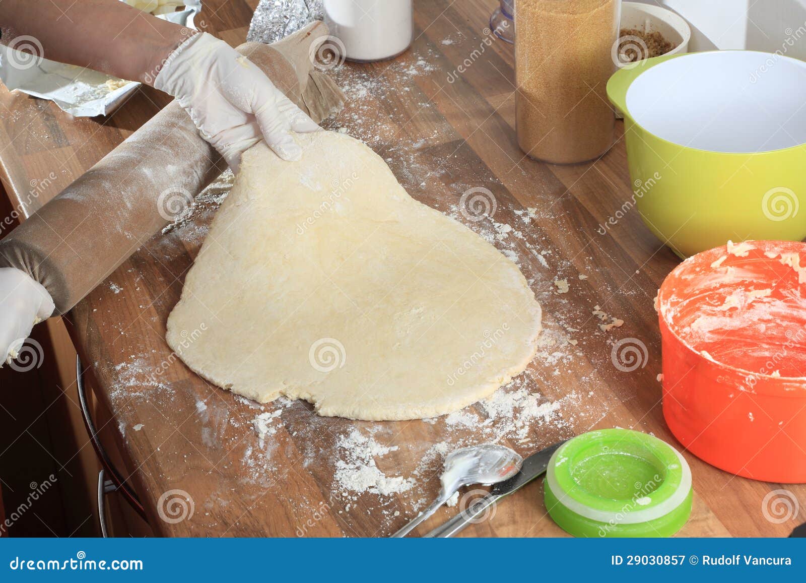 dough flattened