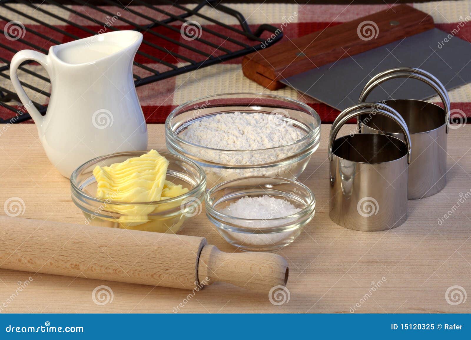 Dough Ingredients and Kitchen Utensils Stock Image Image of metal