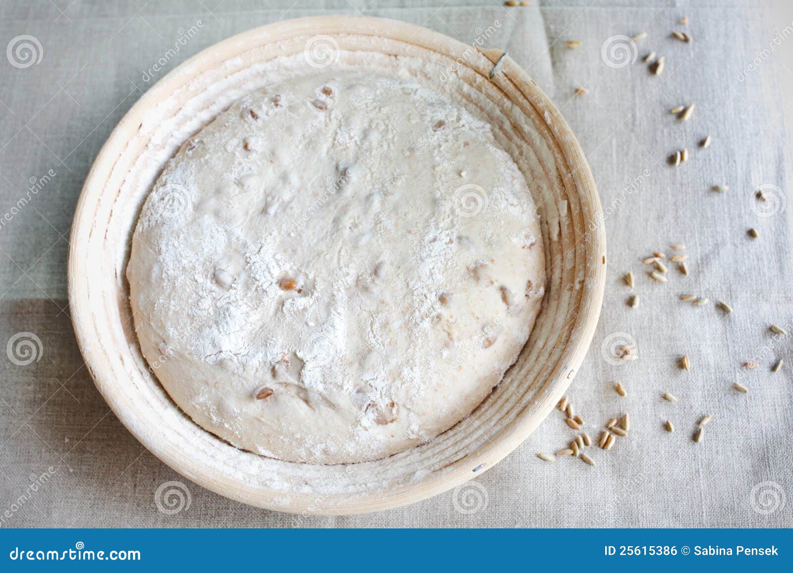 Dough Rising in the Proofing Basket Stock Photo Image of