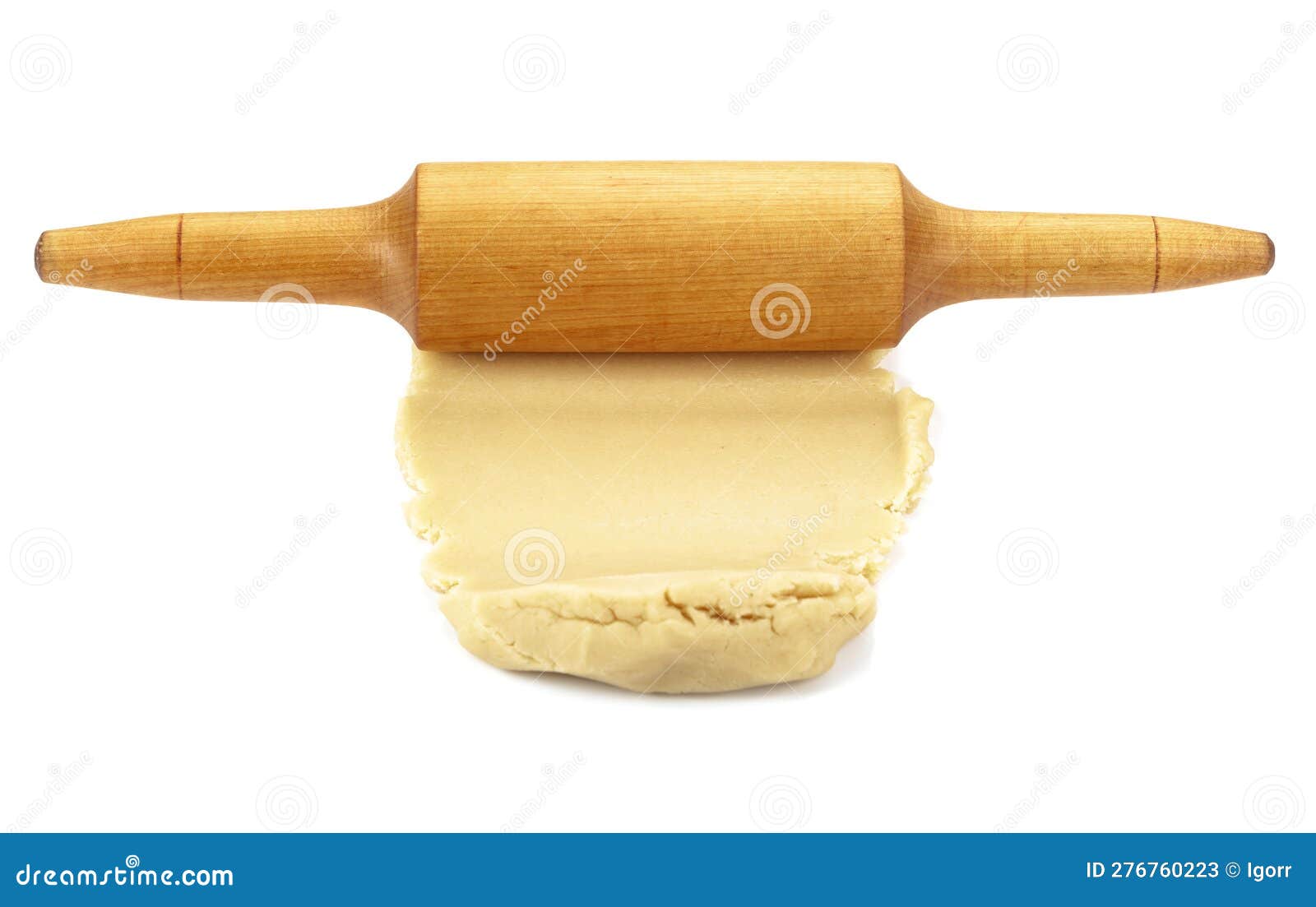 Dough and Rolling Pin on a White Background Stock Image Image of