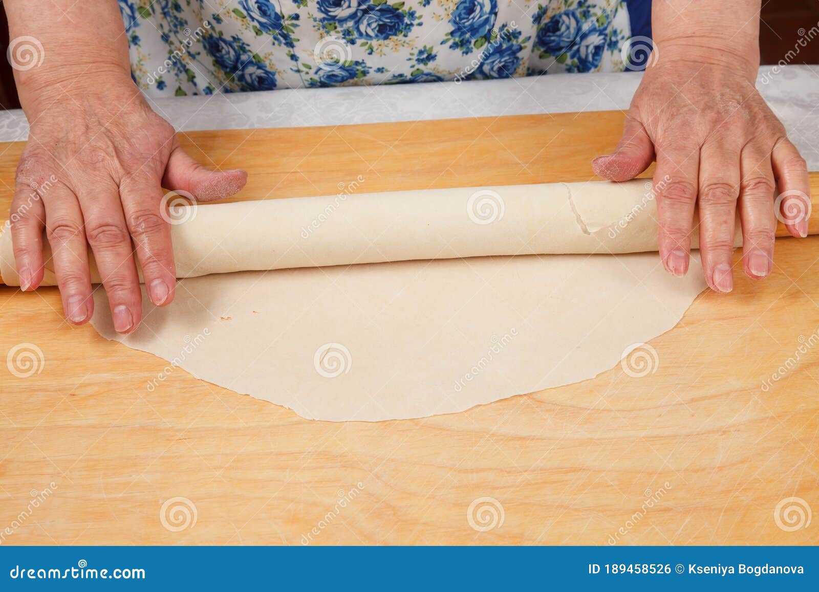 Dough and Rolling Pin on Wooden Board Stock Photo Image of cookie