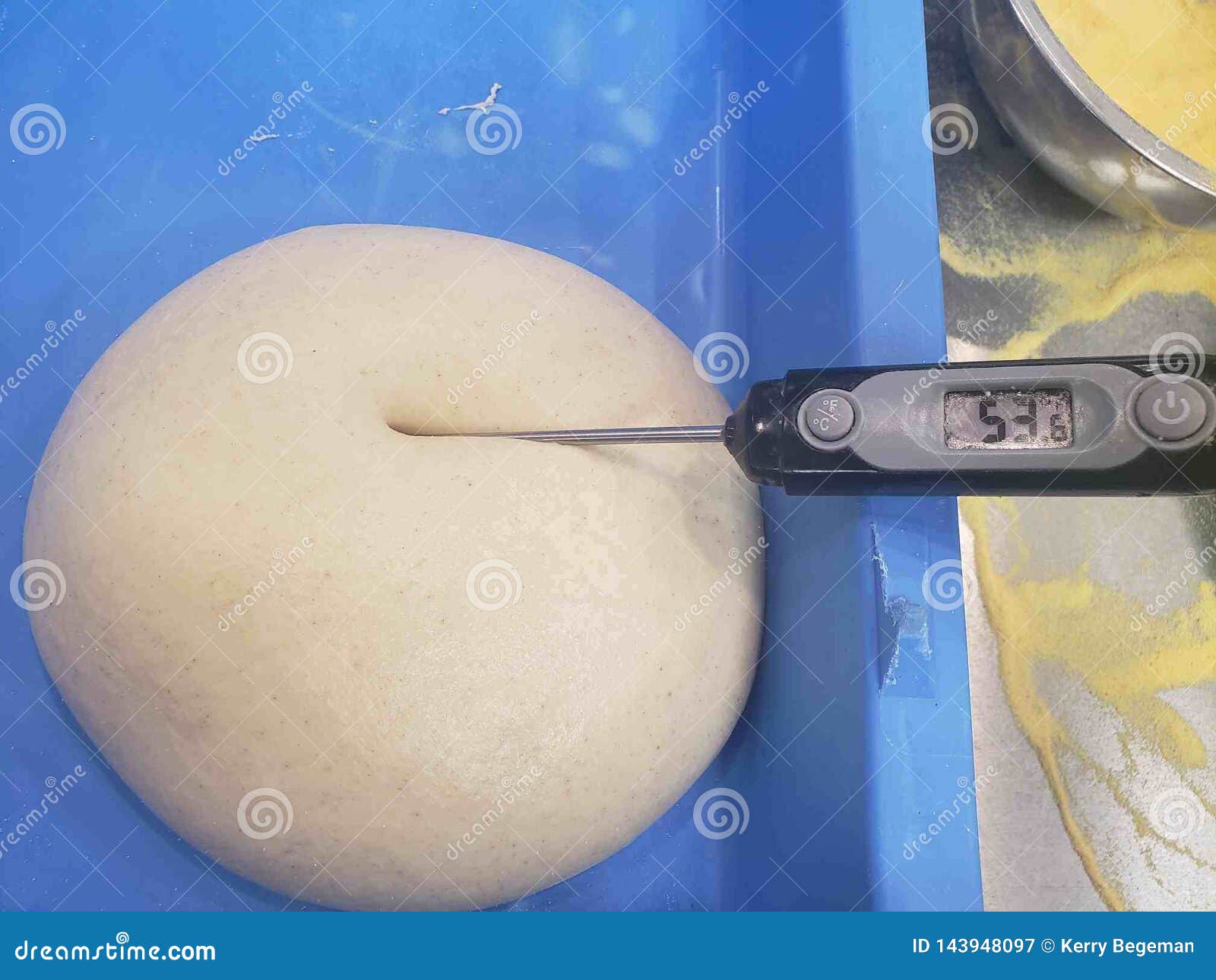 Dough temperature stock image. Image of thermometer - 143948097