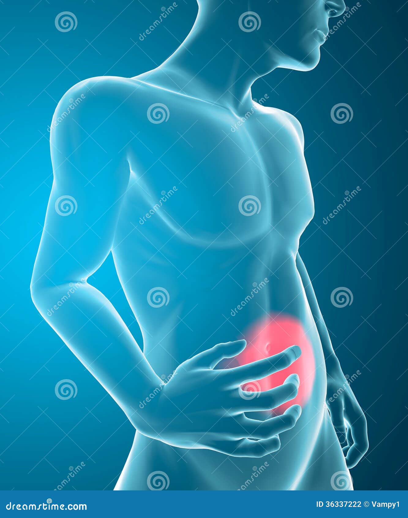 Douleur Abdominale, Mal D'estomac, Anatomie De Corps Illustration Stock