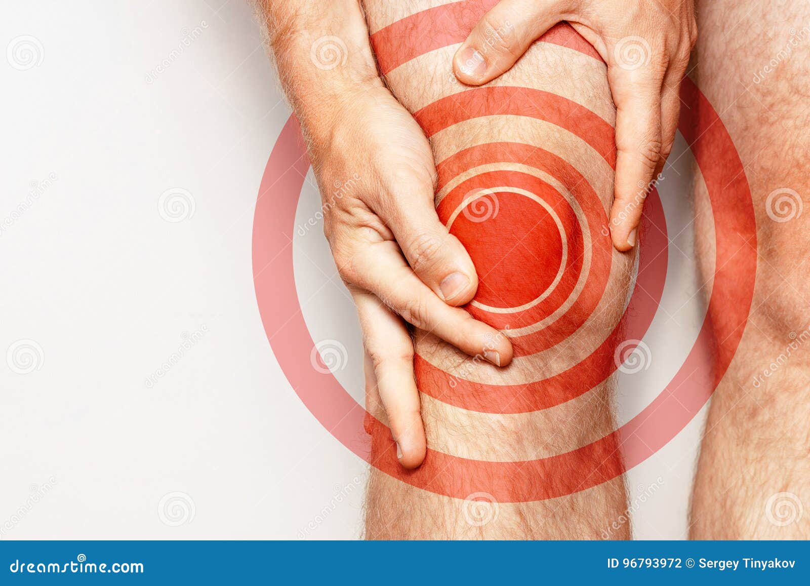 Douleur Aigue Dans Une Articulation Du Genou Plan Rapproche Image De Couleur Sur Un Fond Blanc Region De Douleur De Couleur Rou Photo Stock Image Du Masculin Assurance
