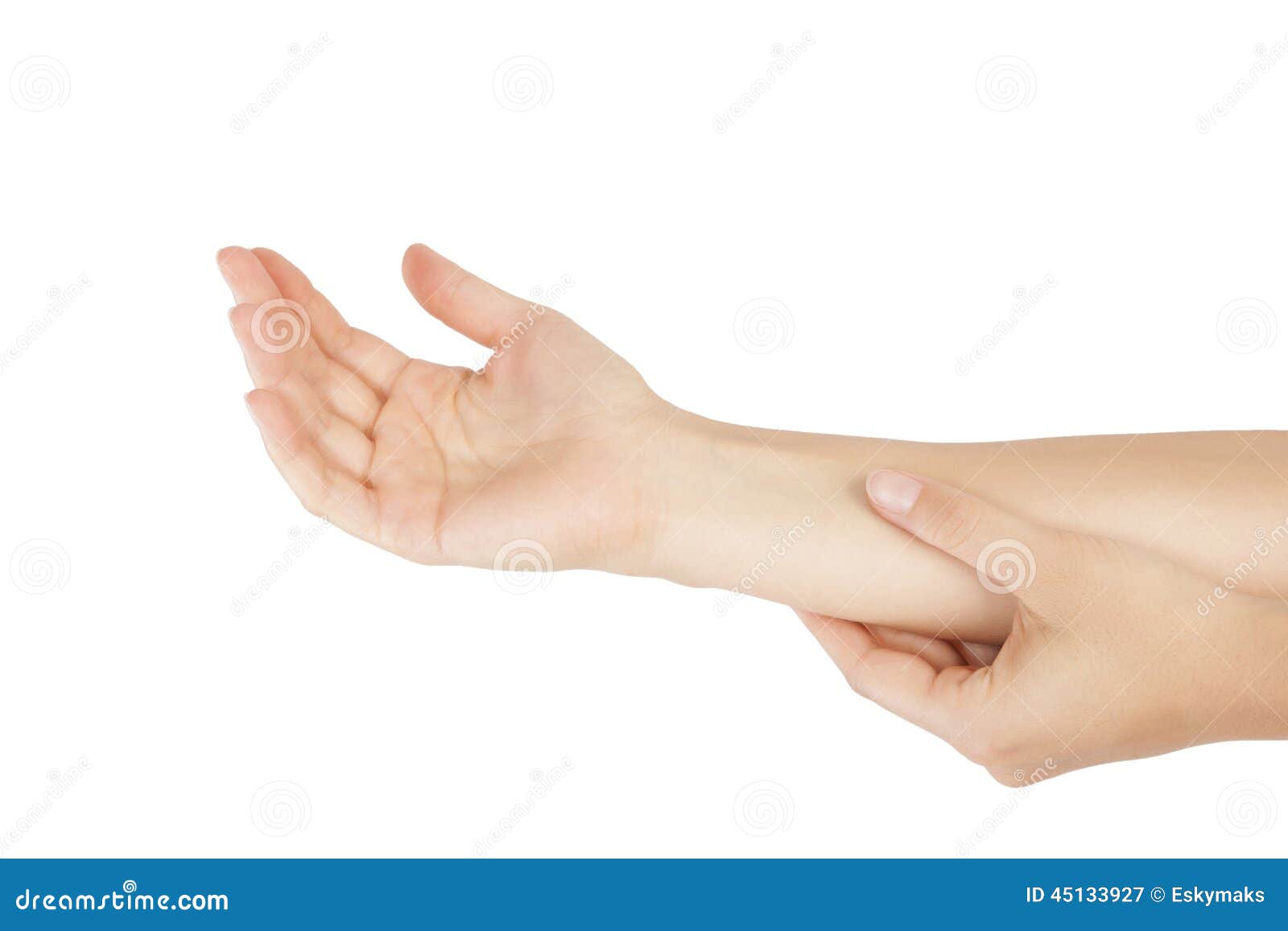 Douleur d'avantbras image stock. Image du isolement 45133927