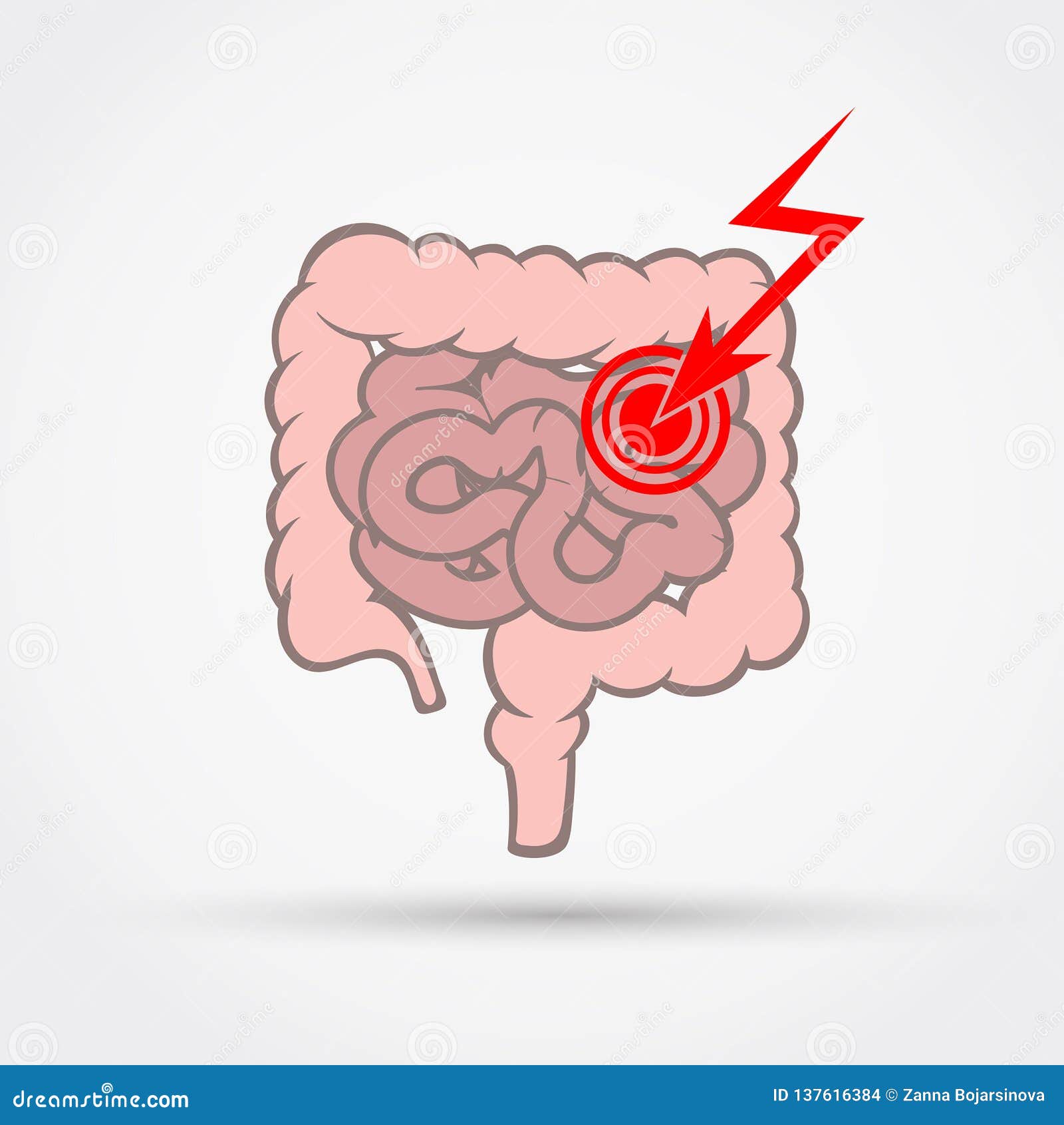 Douleur Dans Petit Et Le Gros Intestin Illustration de Vecteur