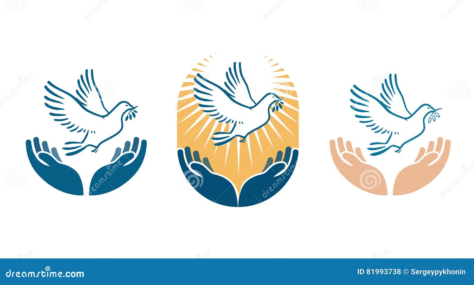 dove bird carrying olive branch in beak as a peace .  logo or icon