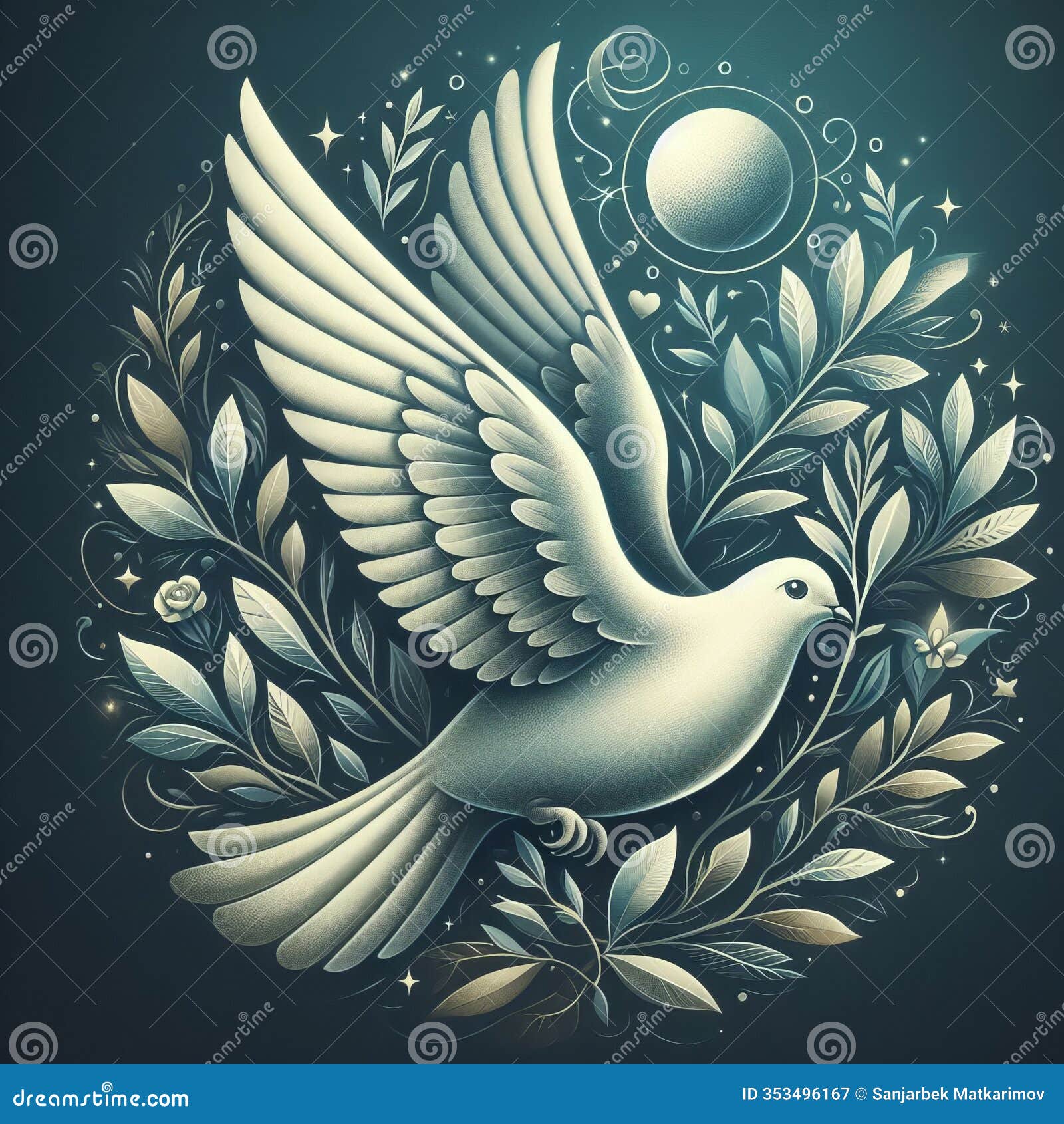 Dove Carrying an Olive Branch Classic Symbol of Peace and Hope Stock ...